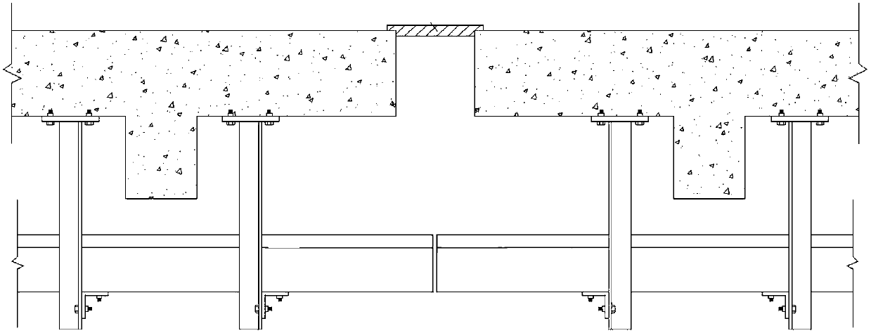 Novel connection device for telescopic and settlement seam of cable bridge frame