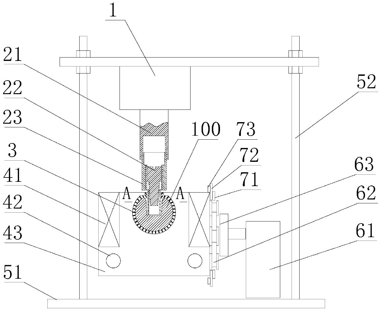 Precision machining device for spherical surface of orthopedic implant