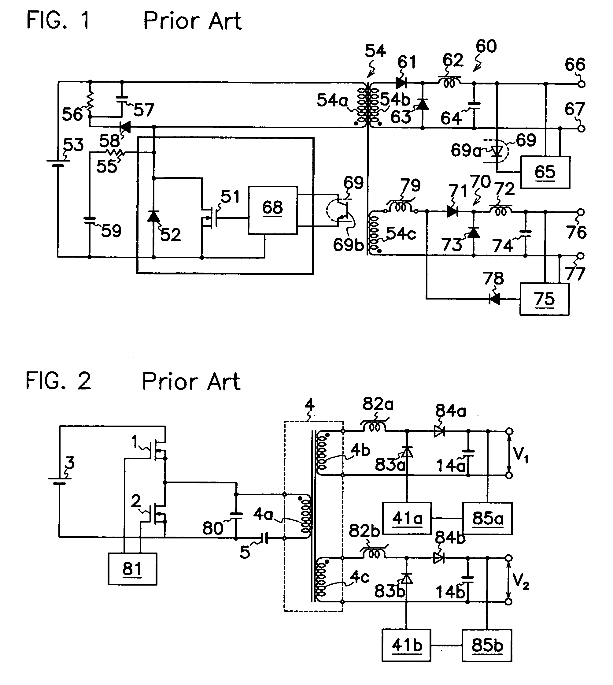 Resonant DC-DC converter of multi-output type