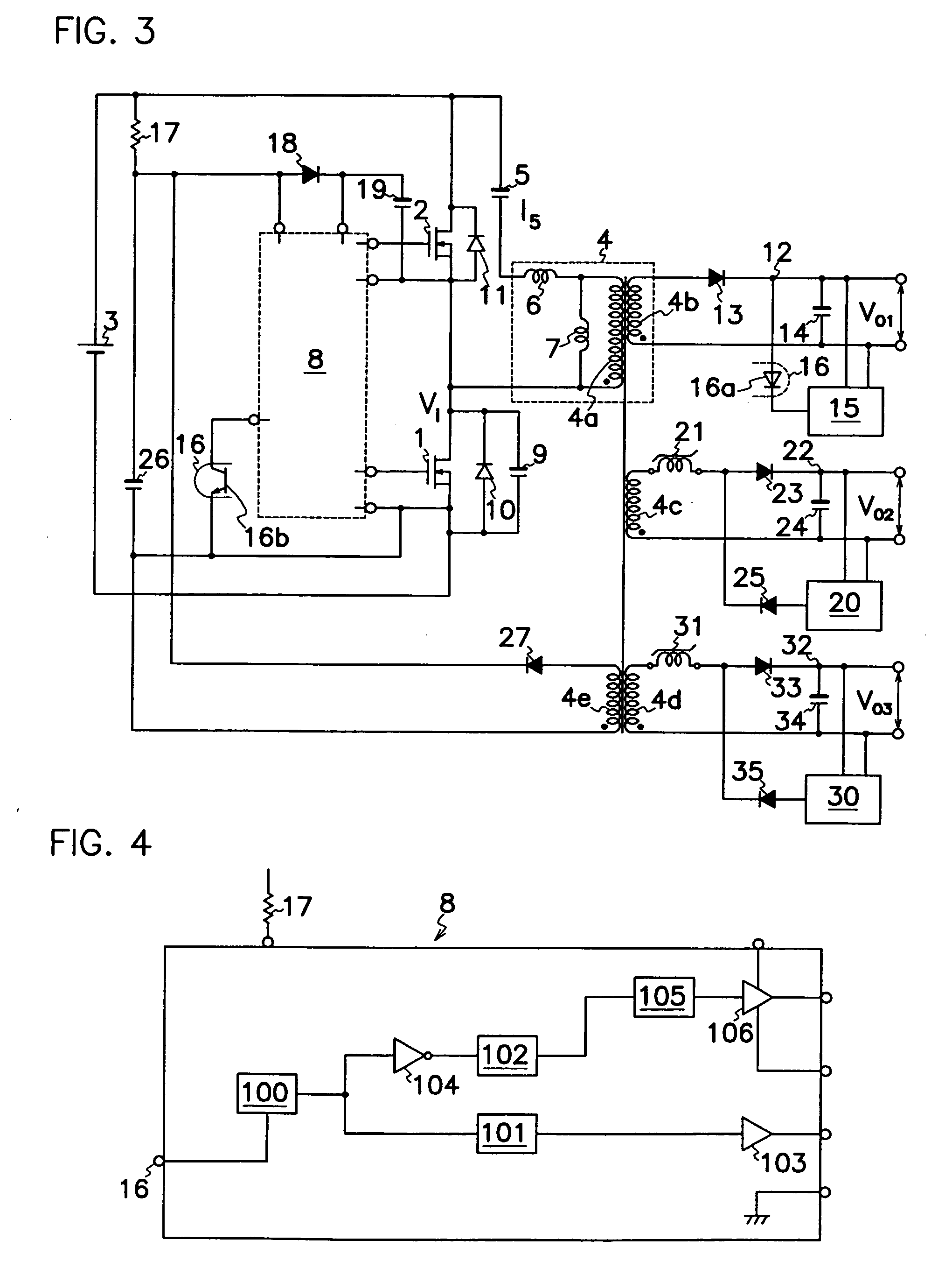 Resonant DC-DC converter of multi-output type