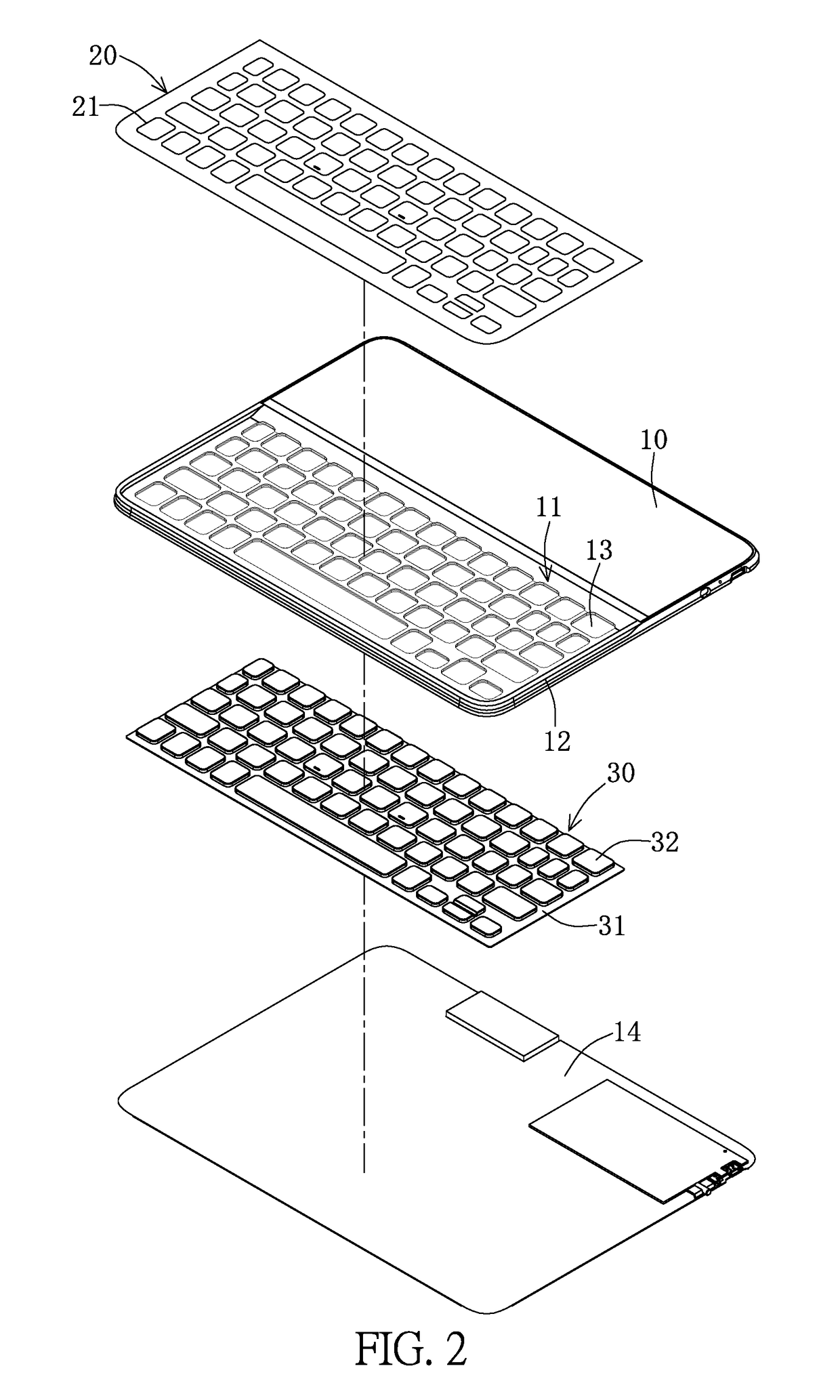 Illuminated film-covered keyboard