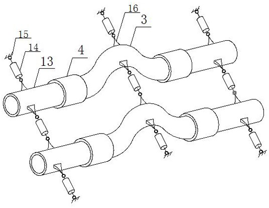 Structural system and construction method of integrated flat cavity pipeline for oil and gas multiphase transportation