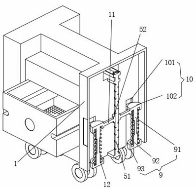 Embedded installation type mobile power distribution cabinet