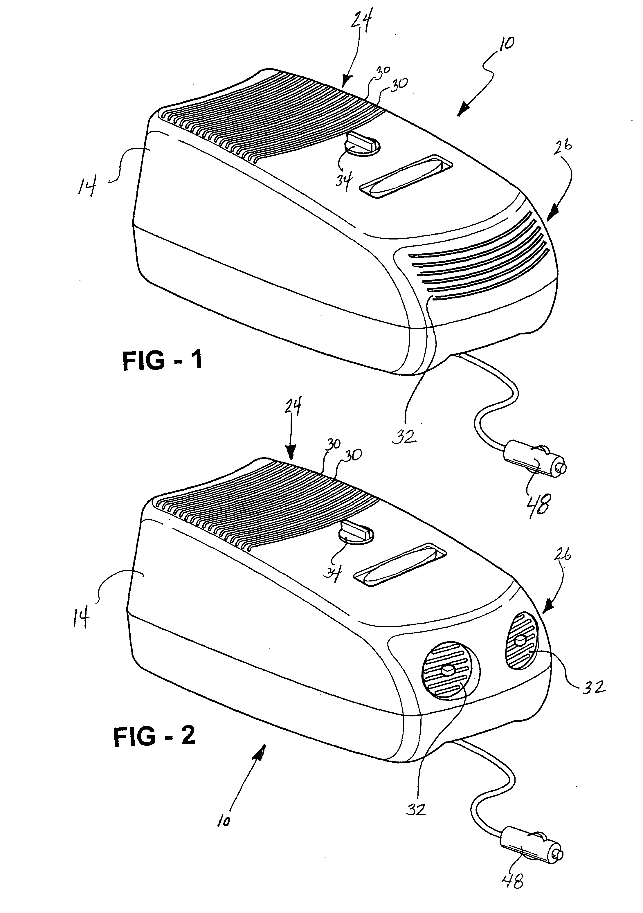 Portable air filtration system utilizing a conductive coating and a filter for use therein