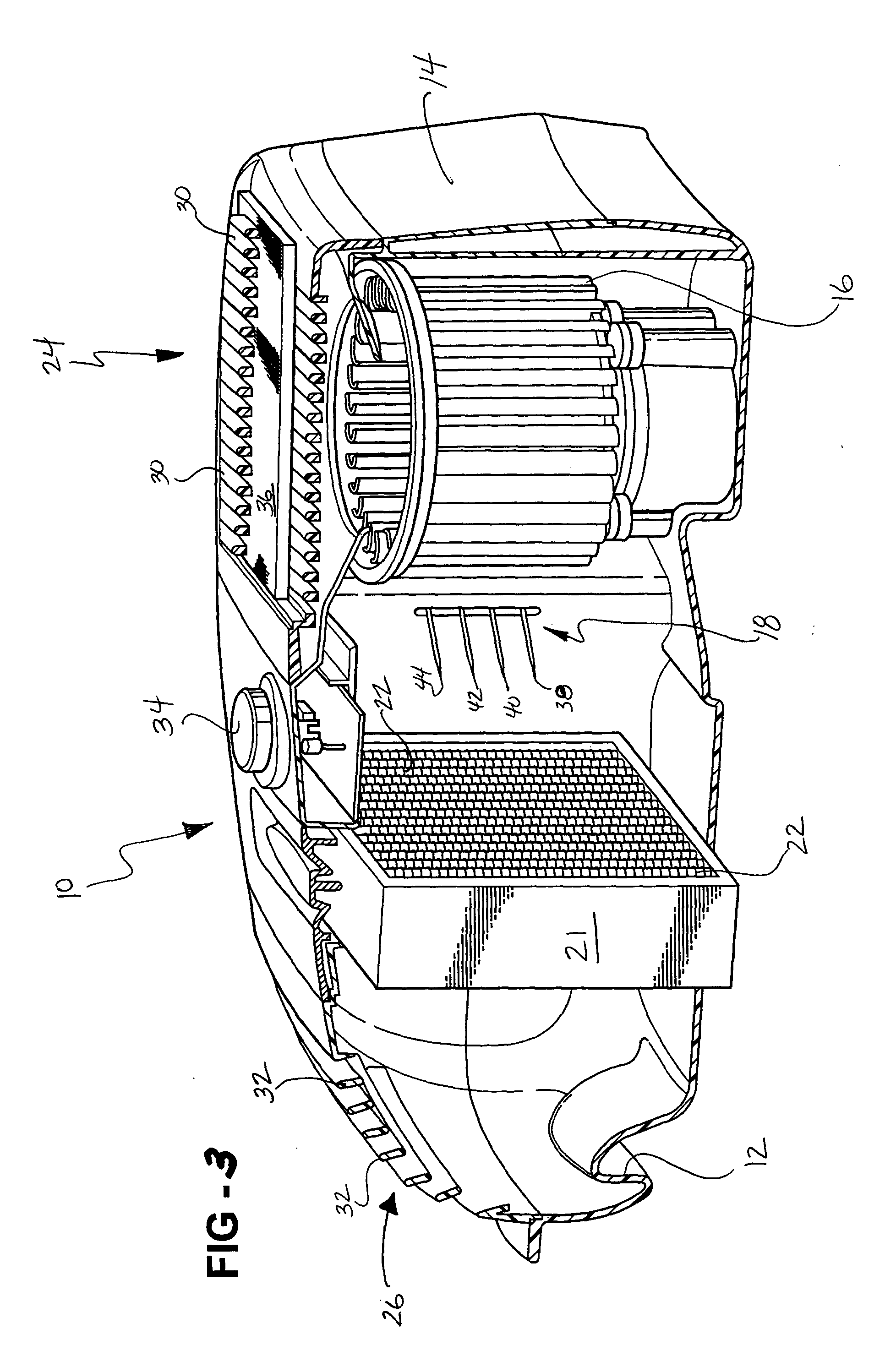 Portable air filtration system utilizing a conductive coating and a filter for use therein