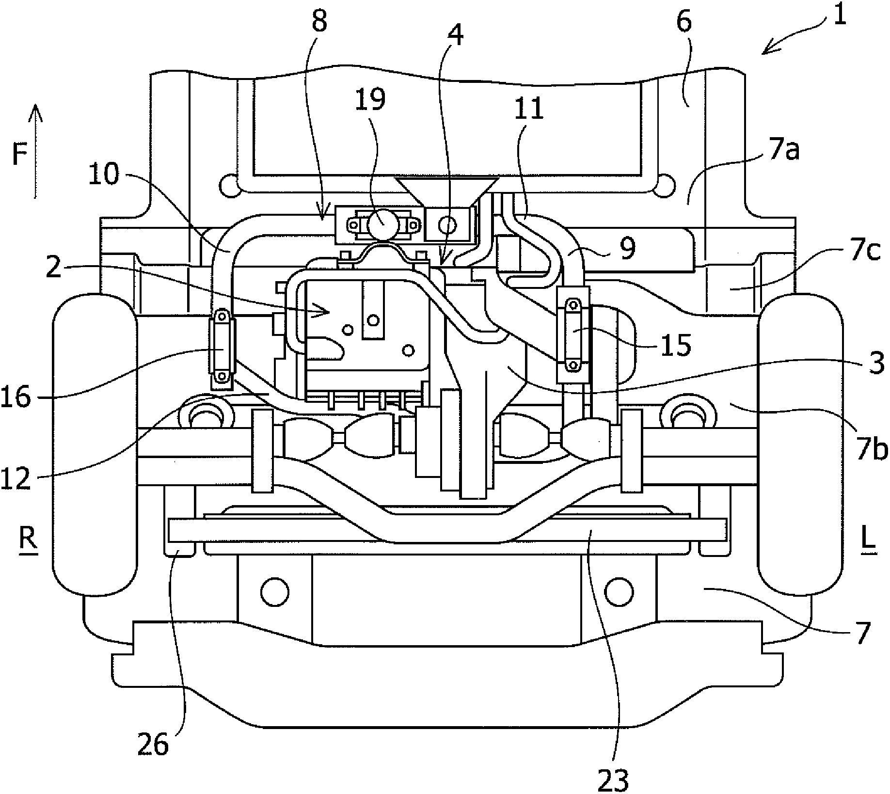 Power unit suspension structure for electric vehicle