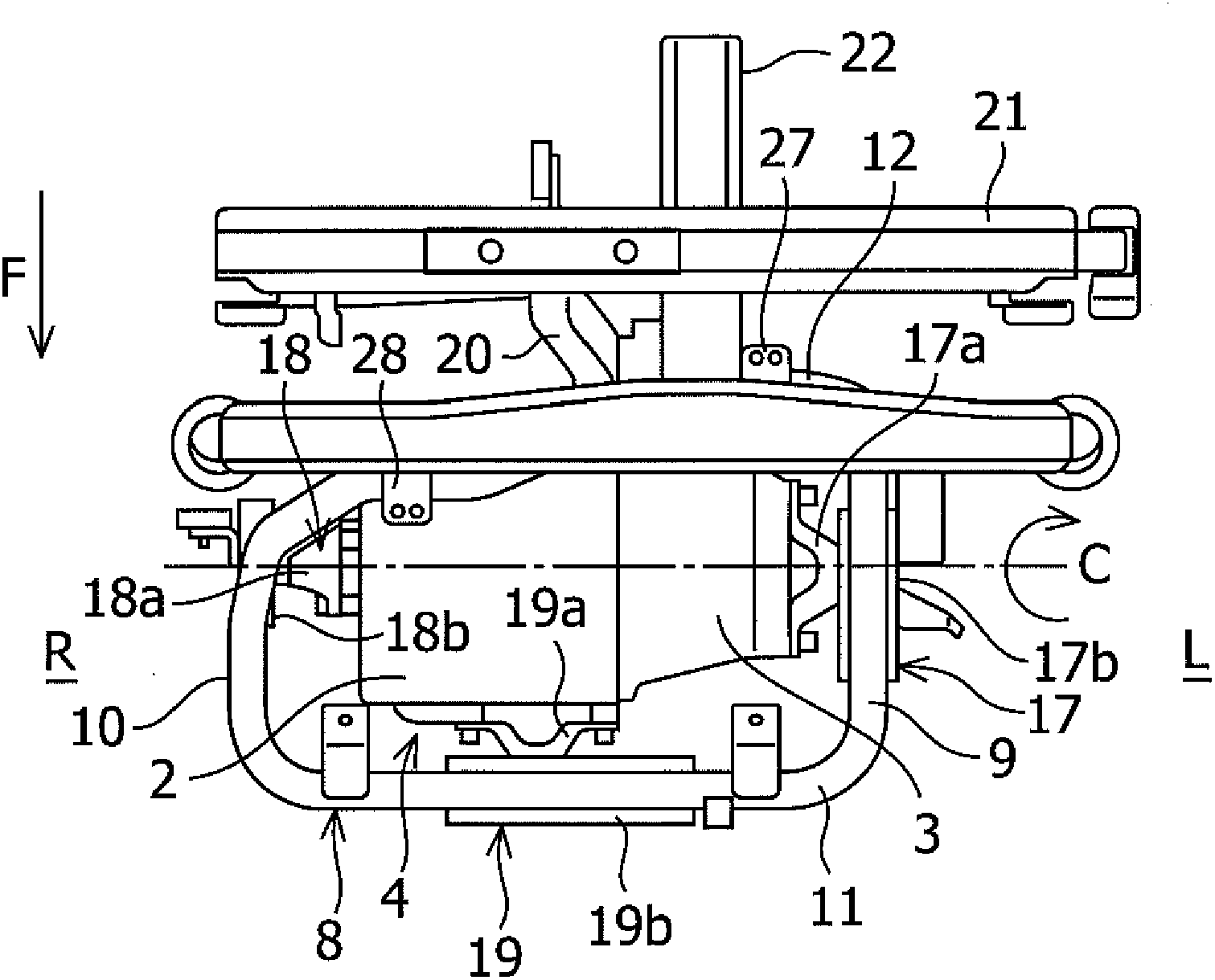 Power unit suspension structure for electric vehicle