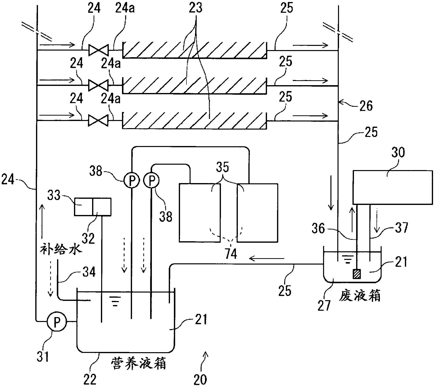 Nutriculture system, and water treatment apparatus for sterilization and purification purposes