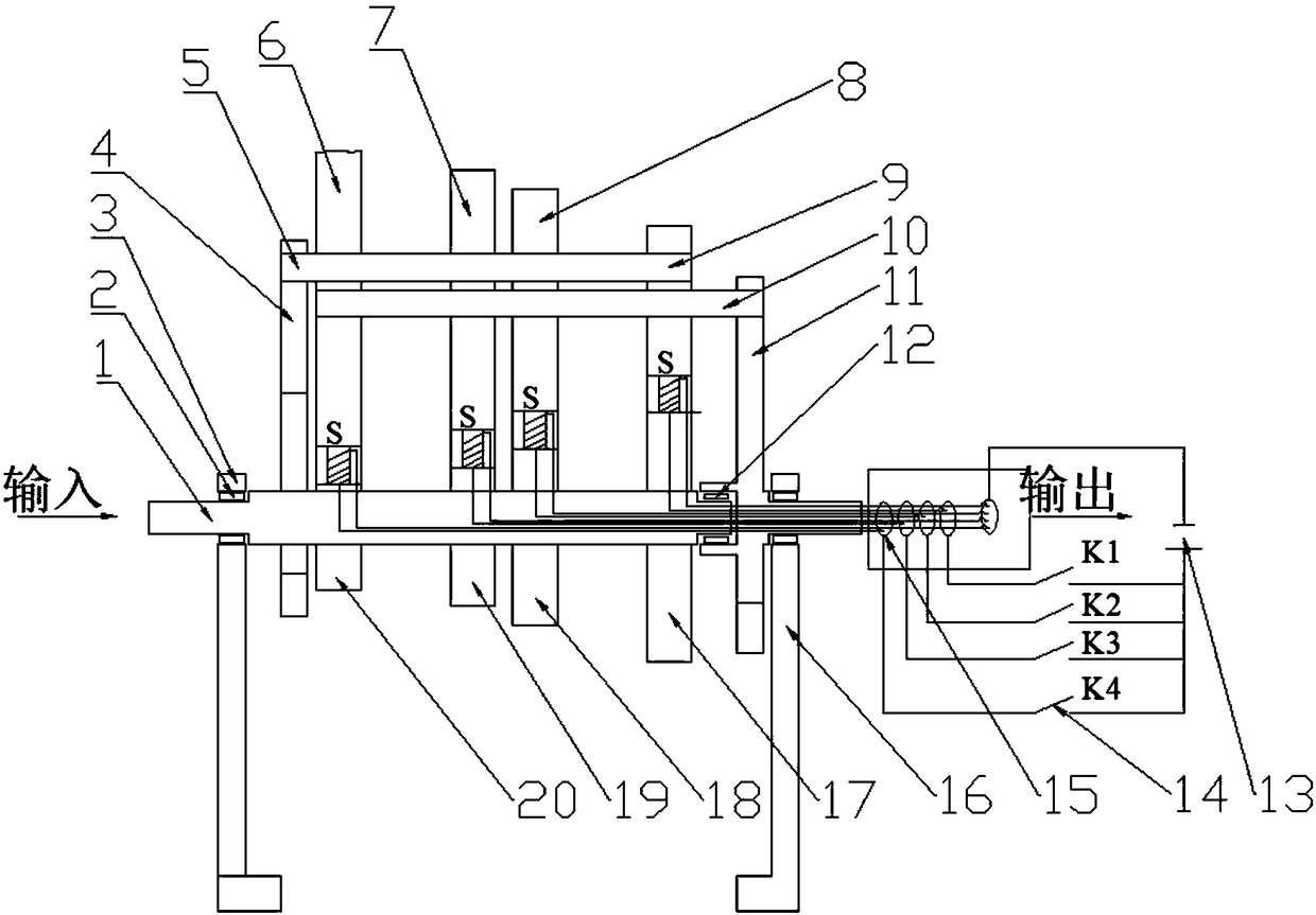 Electromagnetic mixed toothless ring planetary gear shifting system