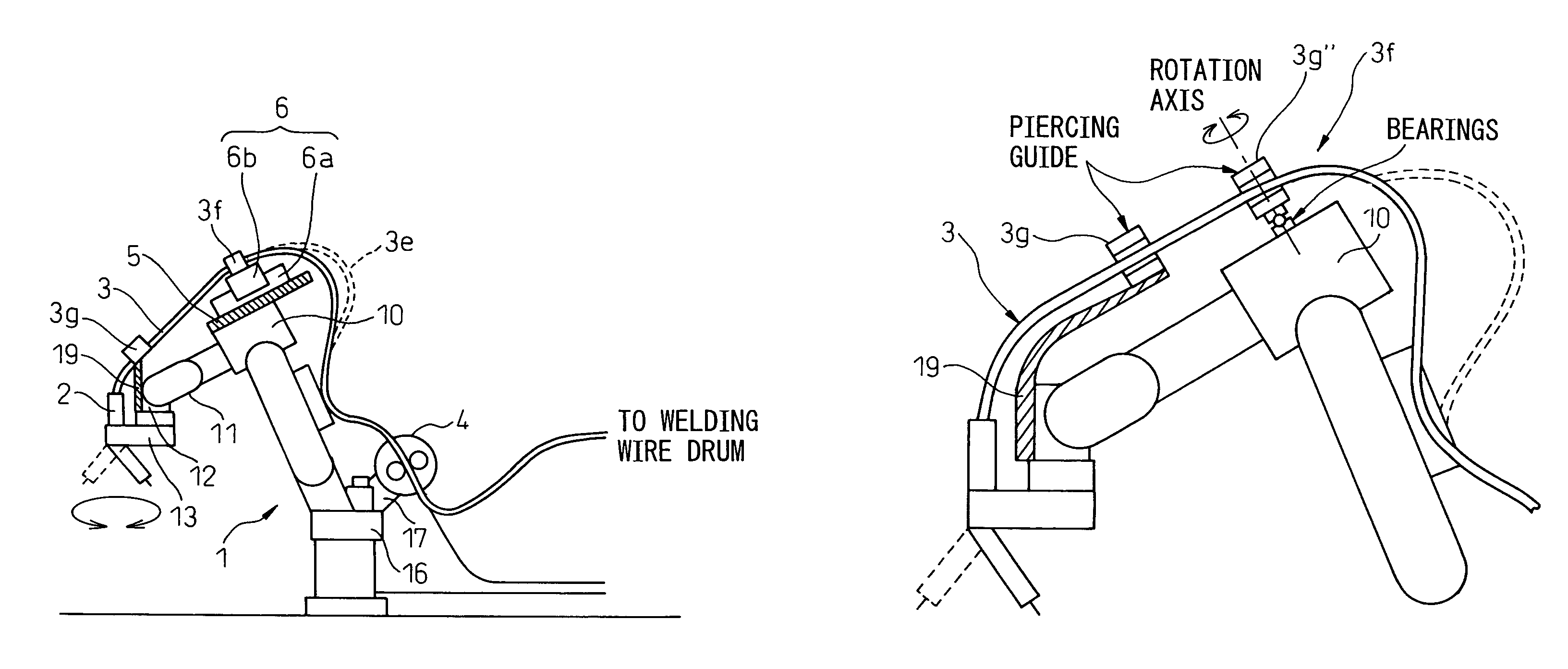 Torch cable disposition structure for arc-welding robot