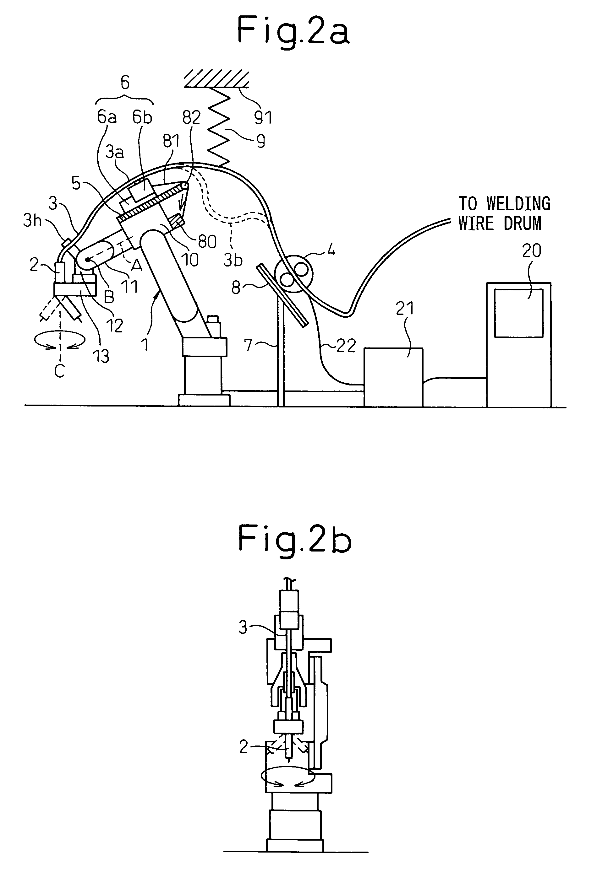 Torch cable disposition structure for arc-welding robot