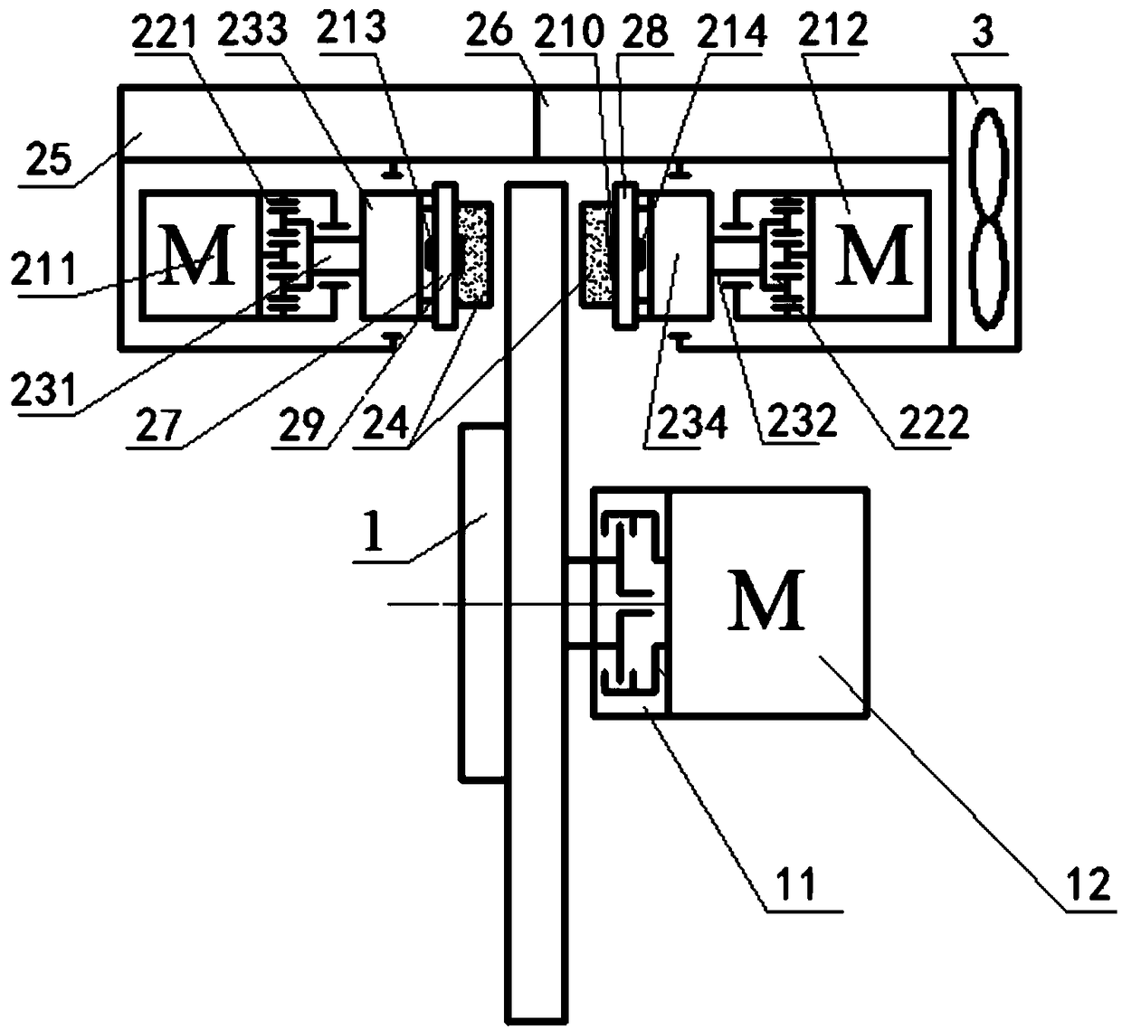 Self-powered dual-motor brake actuator for automotive electromechanical brake systems