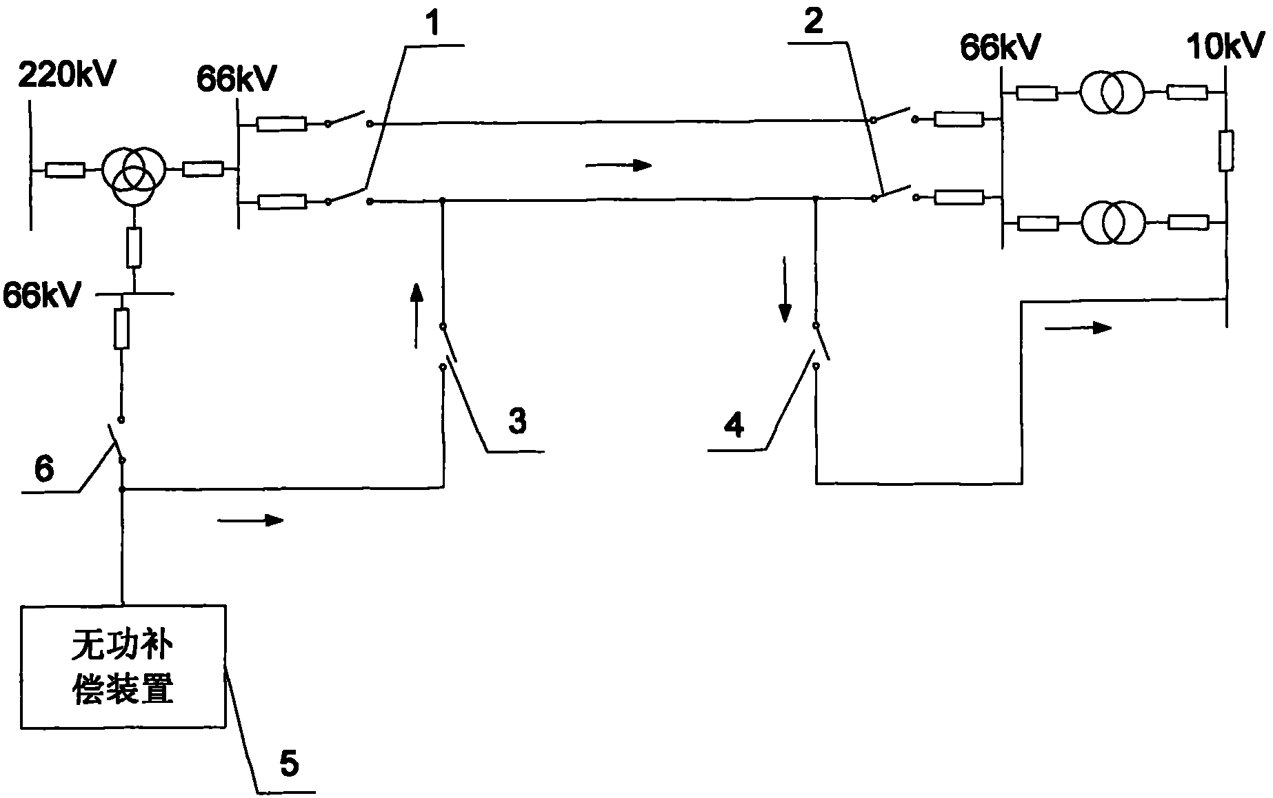 De-icing device with wattless current injected in the end of transmission line