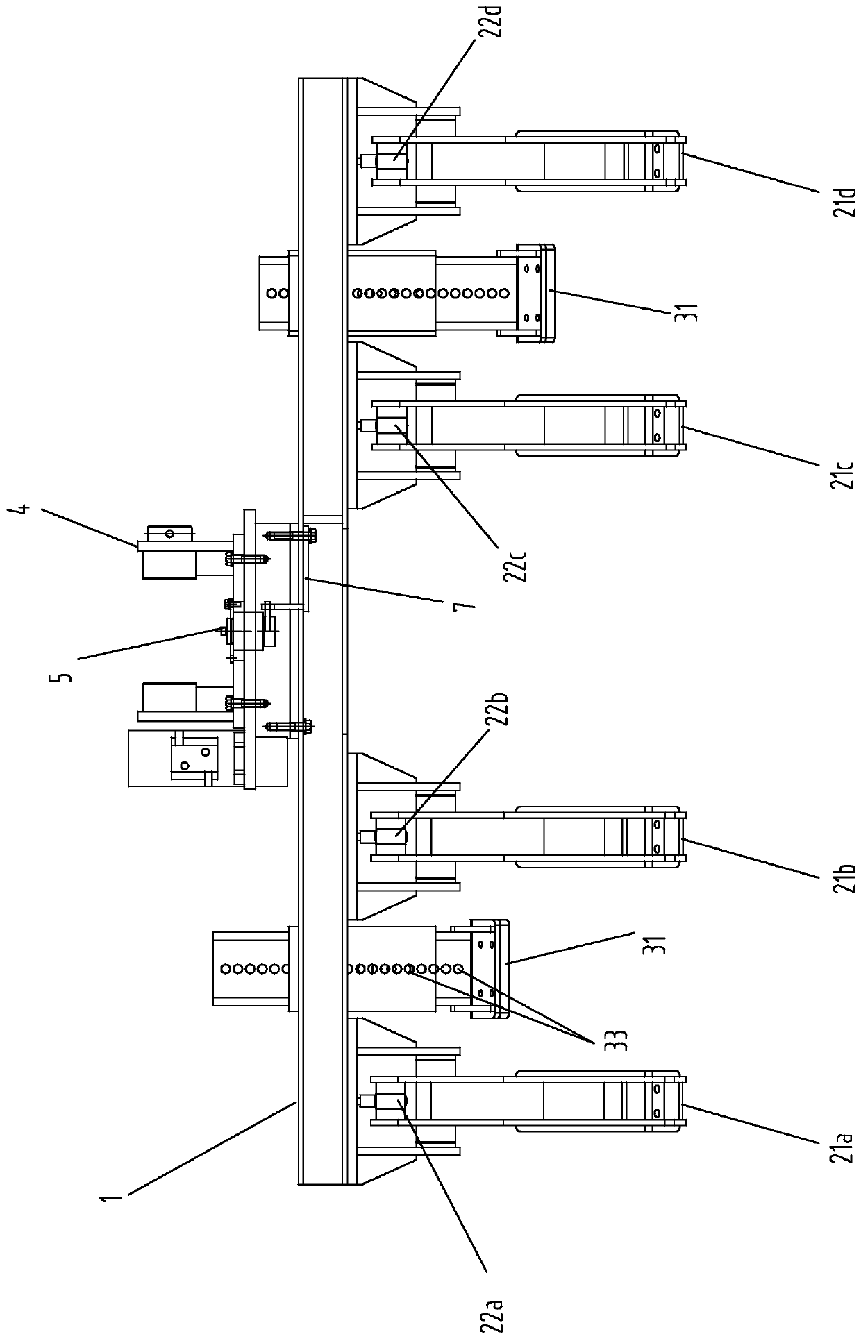 Clamp control method for unequal-diameter long rod