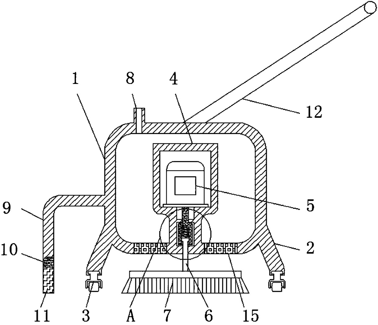 Cleaning device for hog house and hen house