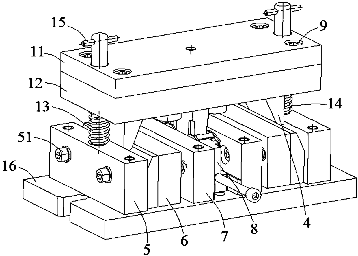 Jump button riveting and flanging integrated tooling and processing method thereof