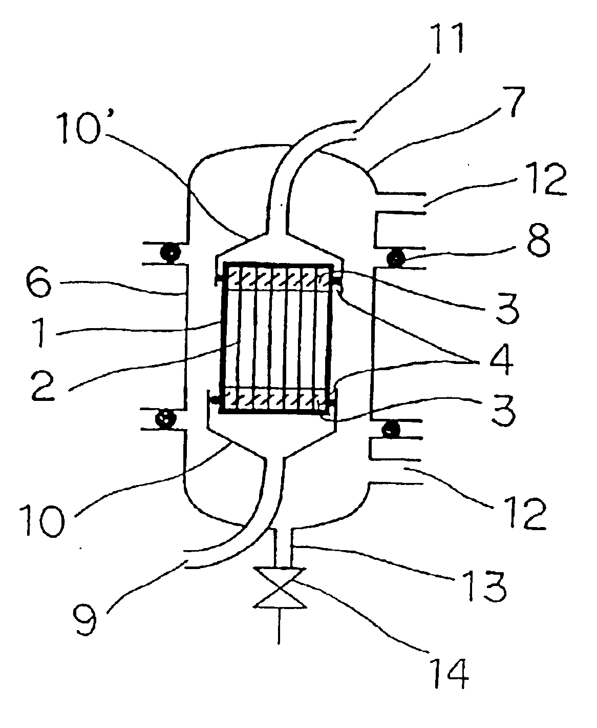 Hollow fiber membrane for the degassing of inks, ink degassing method, ink degassing apparatus, method for the fabrication of an ink cartridge, and ink