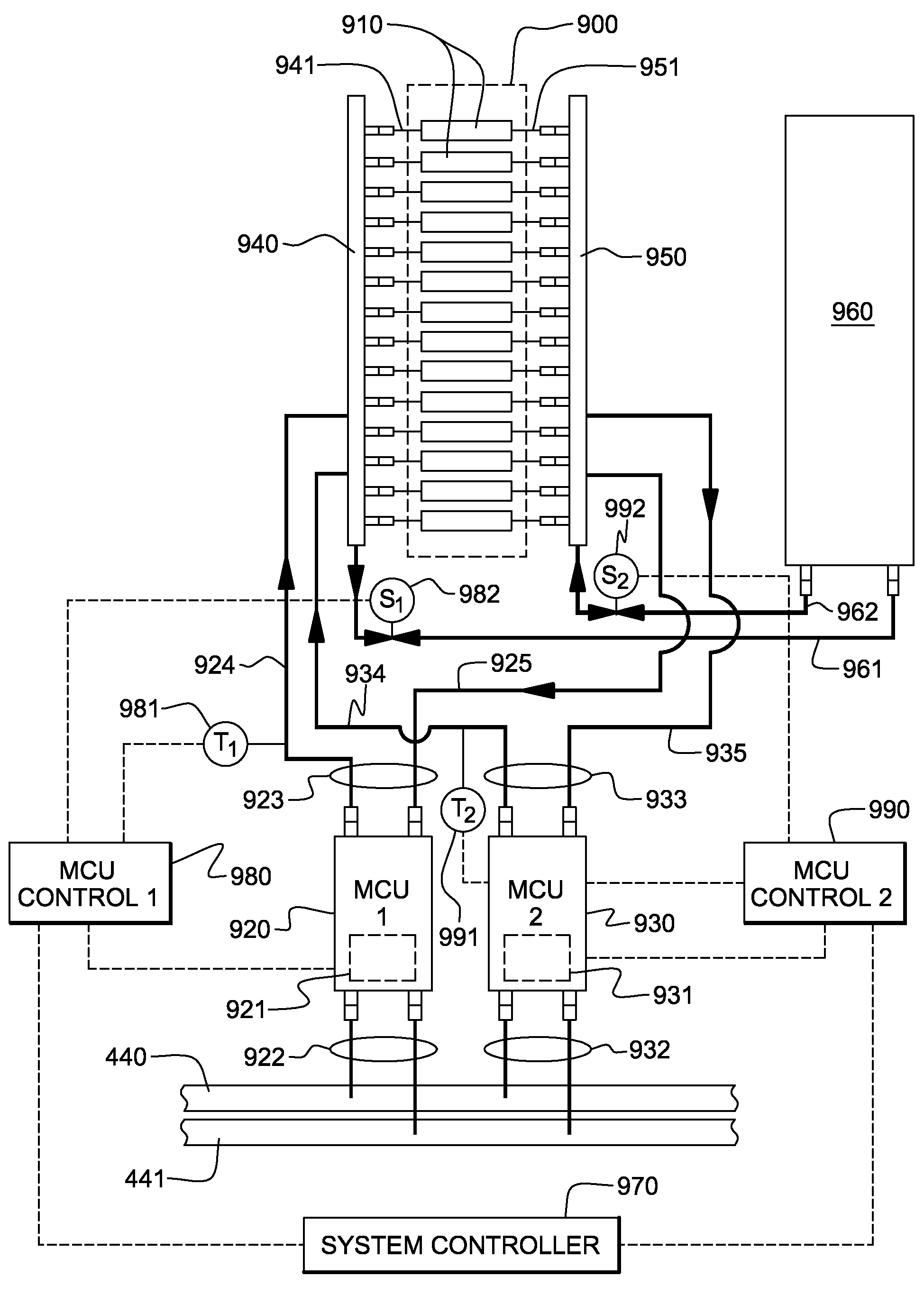 System and method for facilitating cooling of a liquid-cooled electronics rack