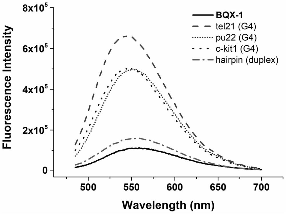 A kind of preparation method of quinoxaline fluorescent probe and its application in detecting g-quadruplex