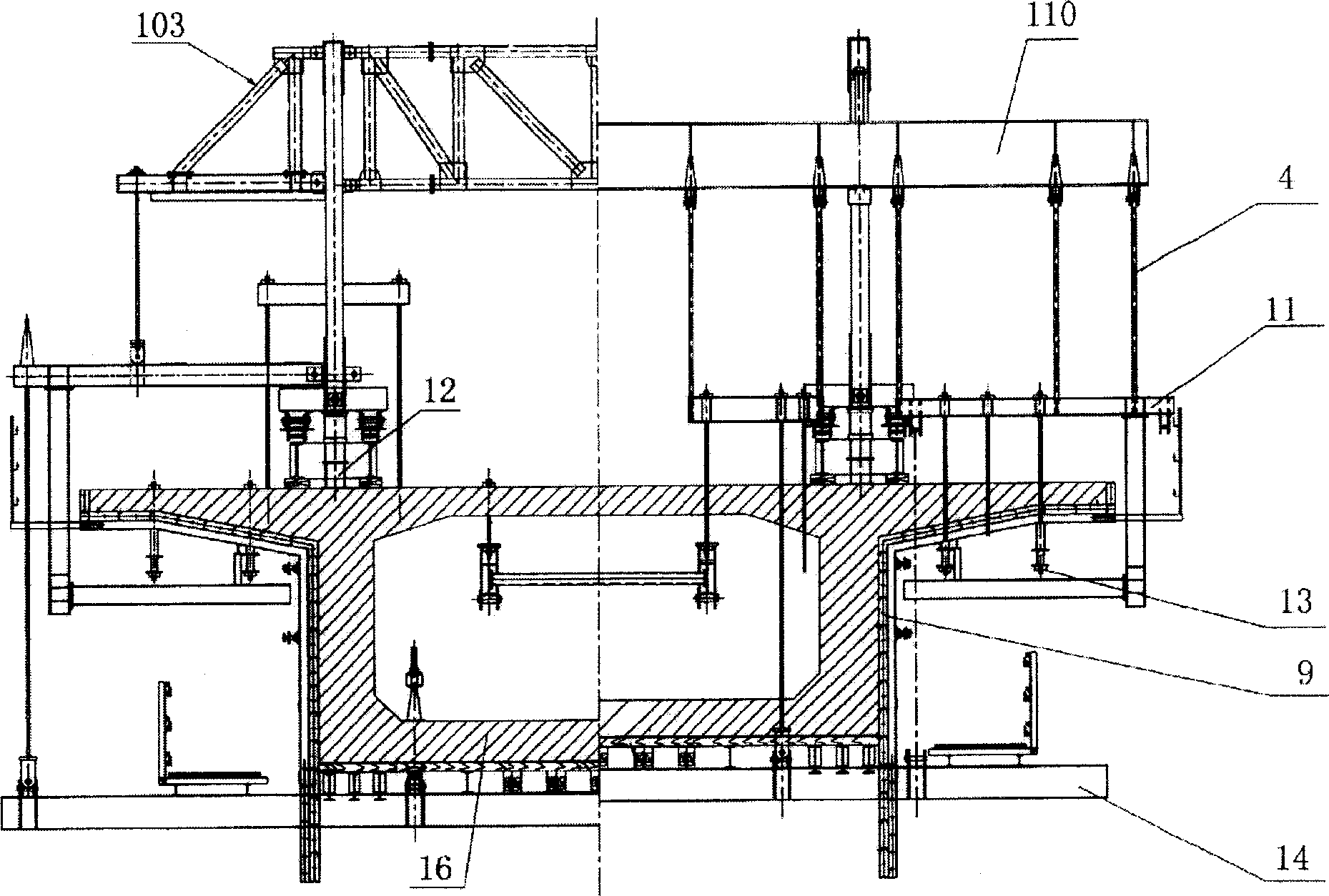 Diamond shaped cradle in truss type