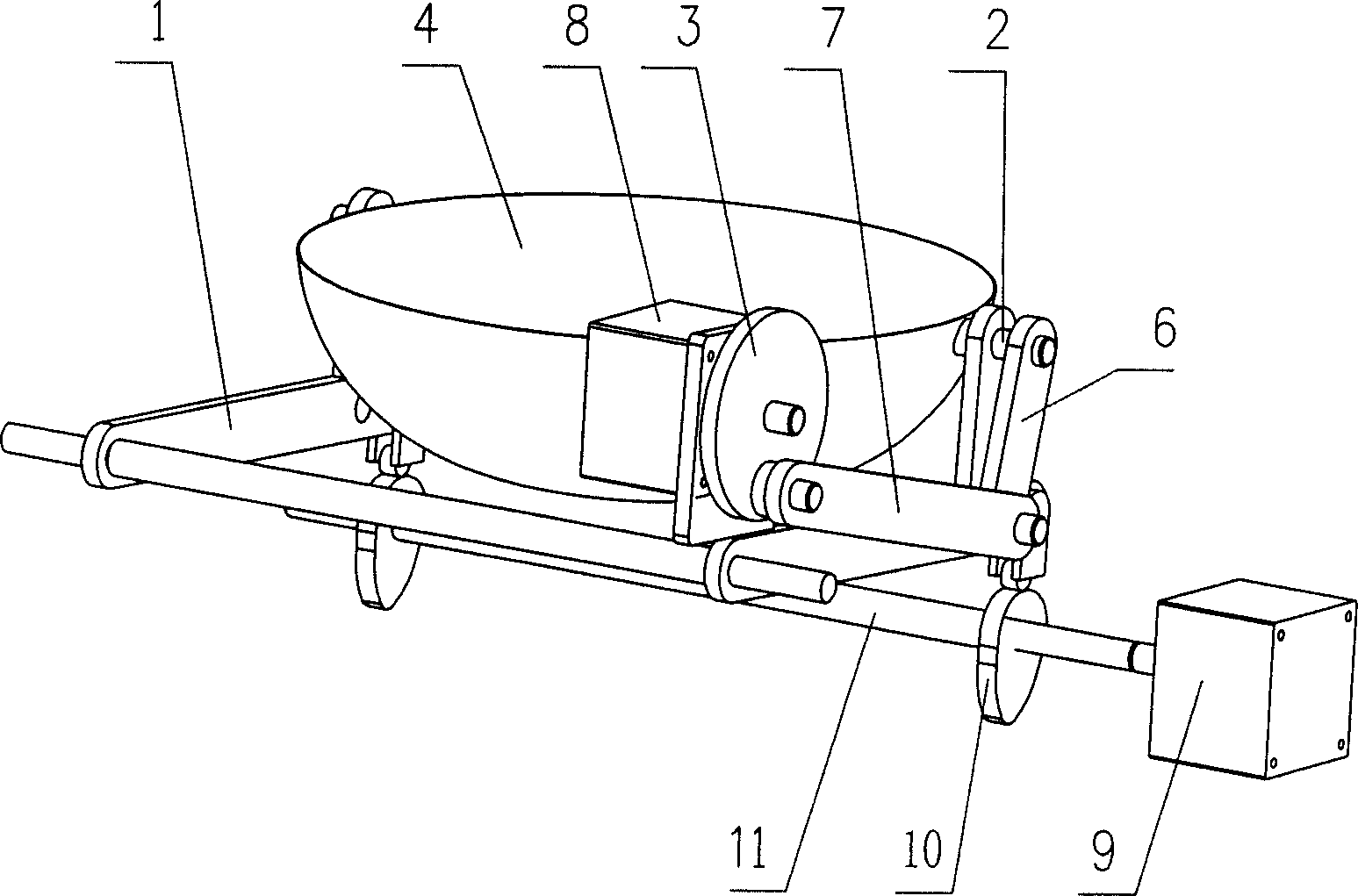 Method and device for turning-over fried dish in pan