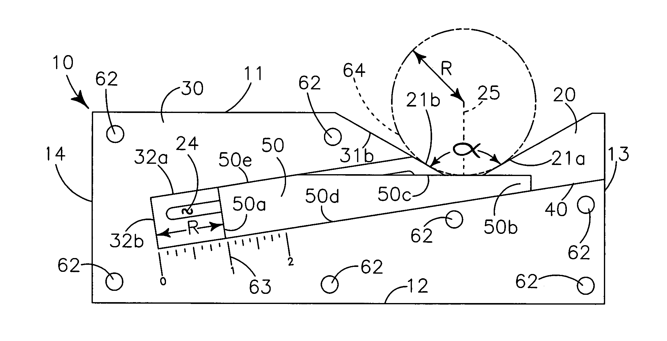 Radius measuring tool