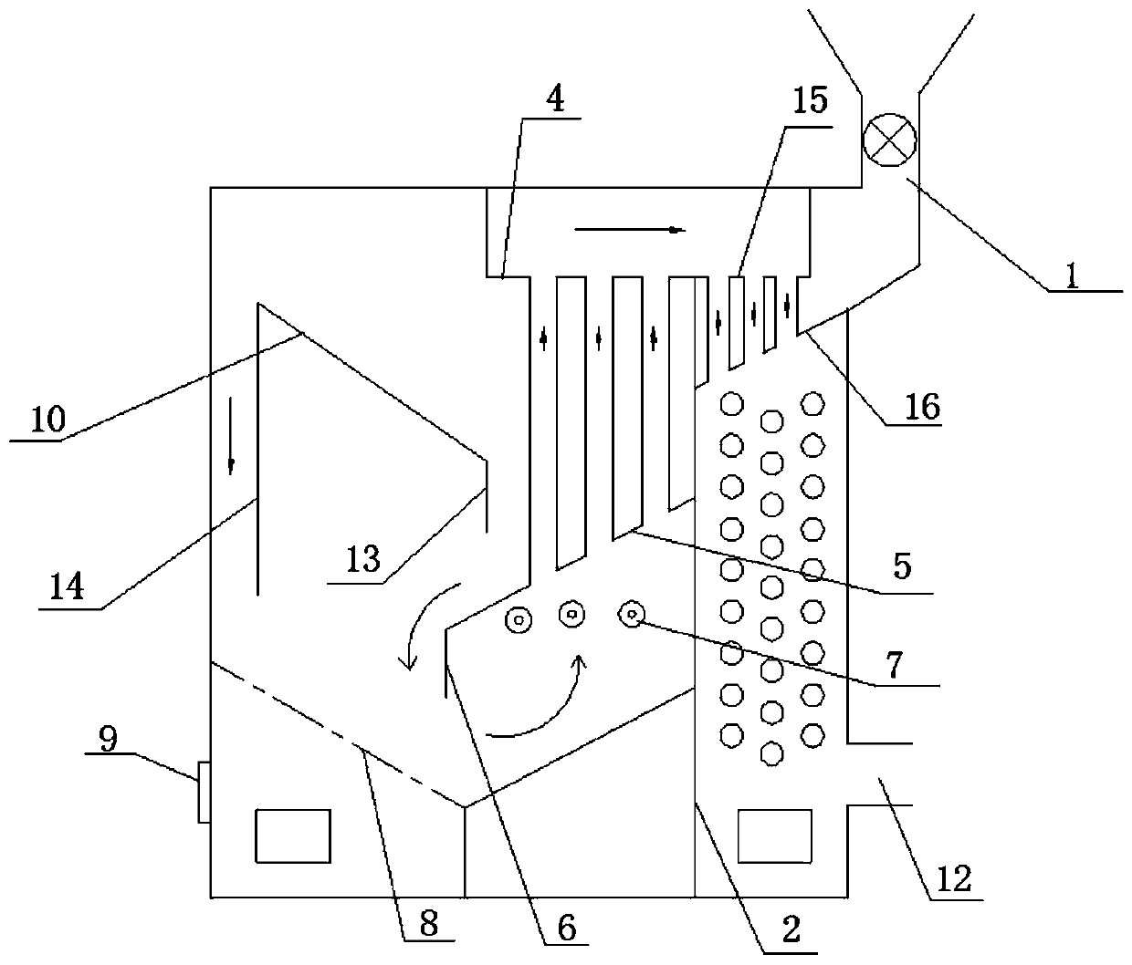 An environmentally friendly coal-fired boiler with staged combustion and its treatment method