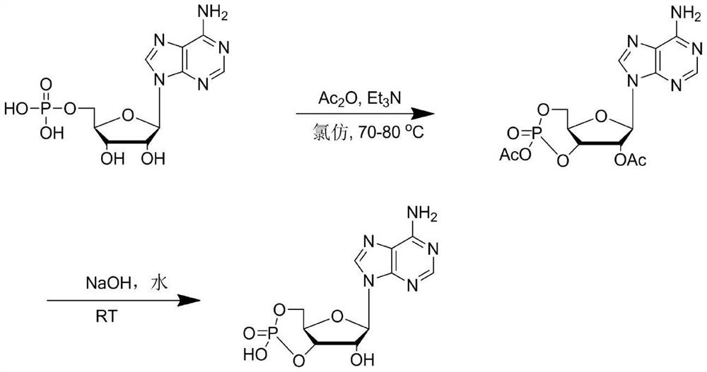 A method for synthesizing cyclic adenosine monophosphate