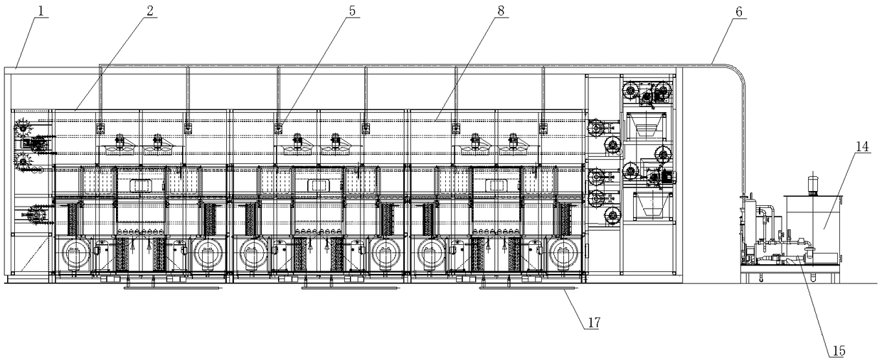 Belt type concentrated liquid evaporating, crystallizing and drying machine