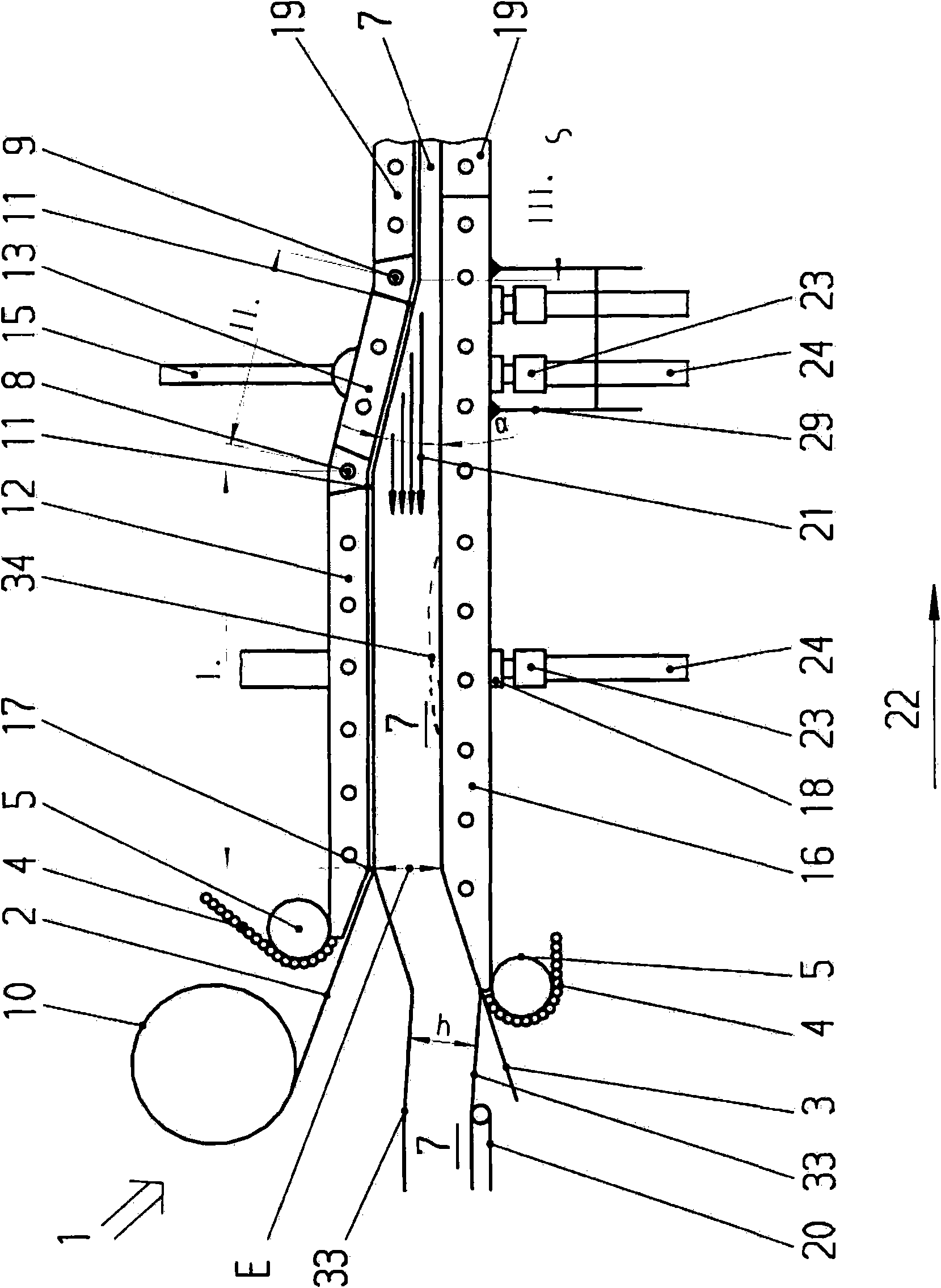 Method for producing composite panels in a continuously operating press and continuously operating press