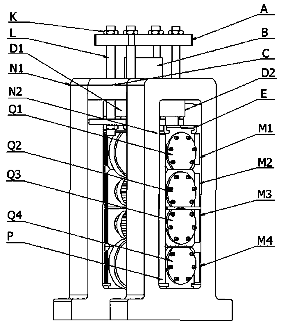 A corrugated rolling mill with hydraulic pressure for special-shaped back-up rolls