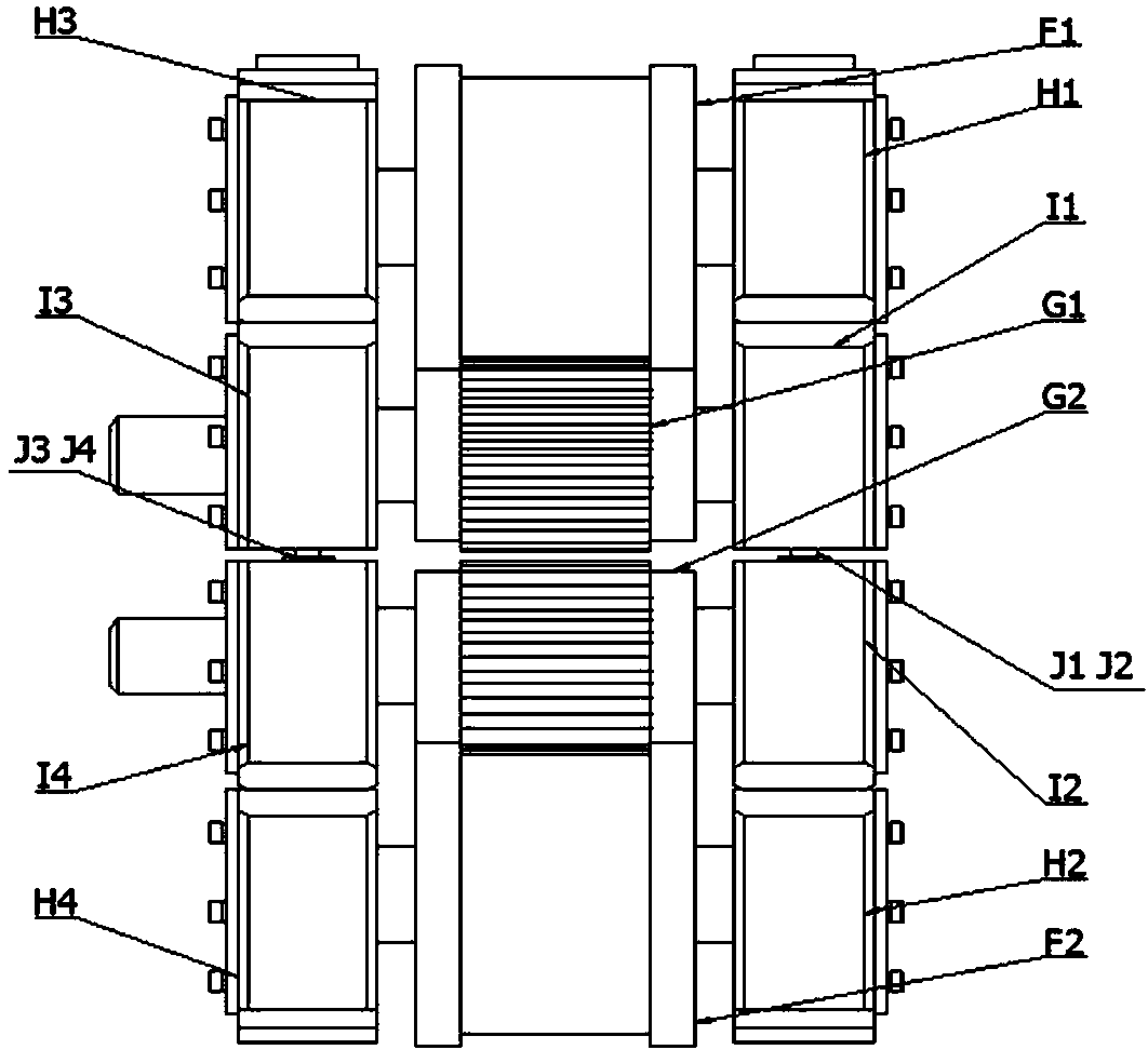 A corrugated rolling mill with hydraulic pressure for special-shaped back-up rolls