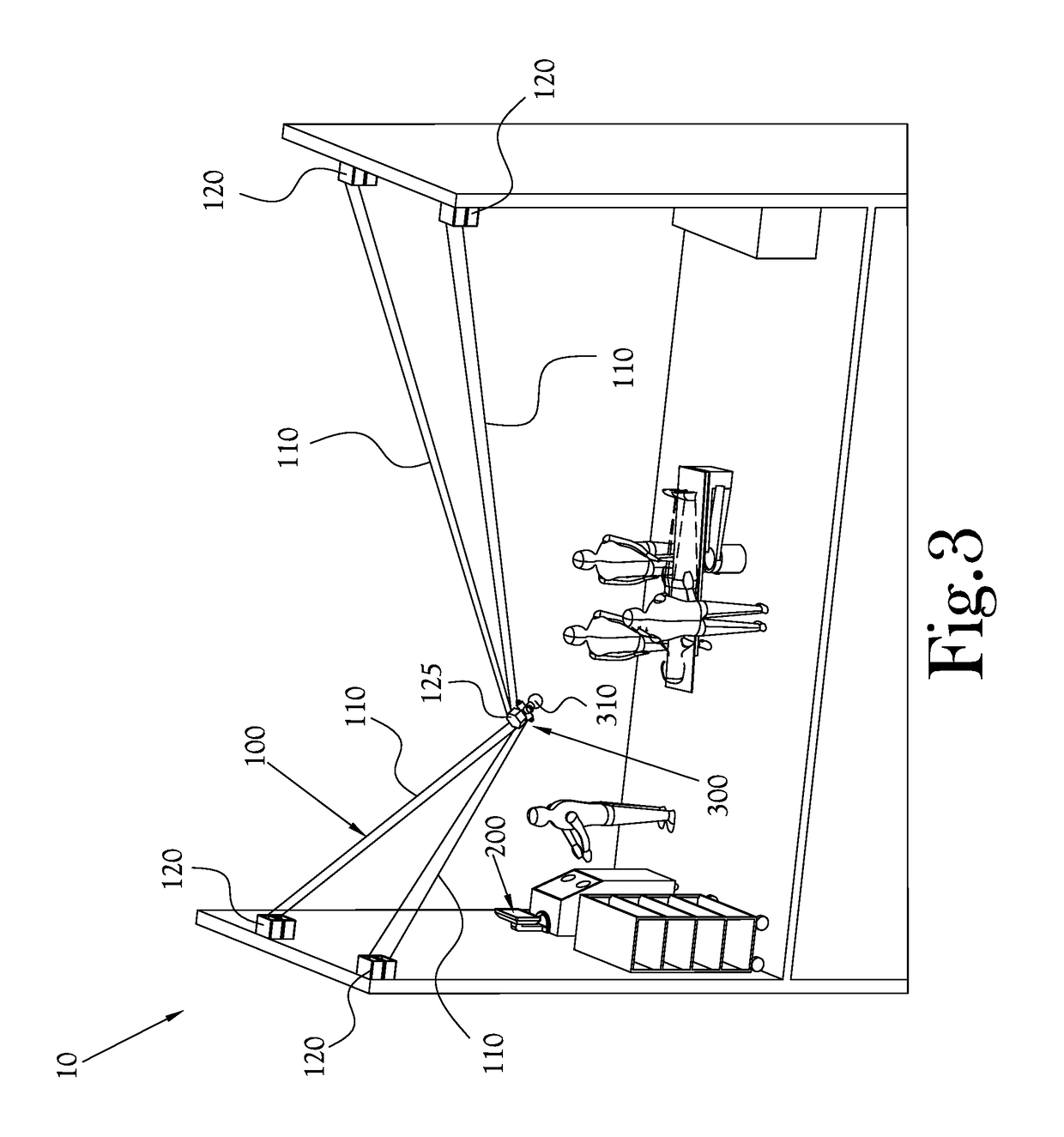 System for Controlling Light and for Tracking Tools in a Three-Dimensional Space