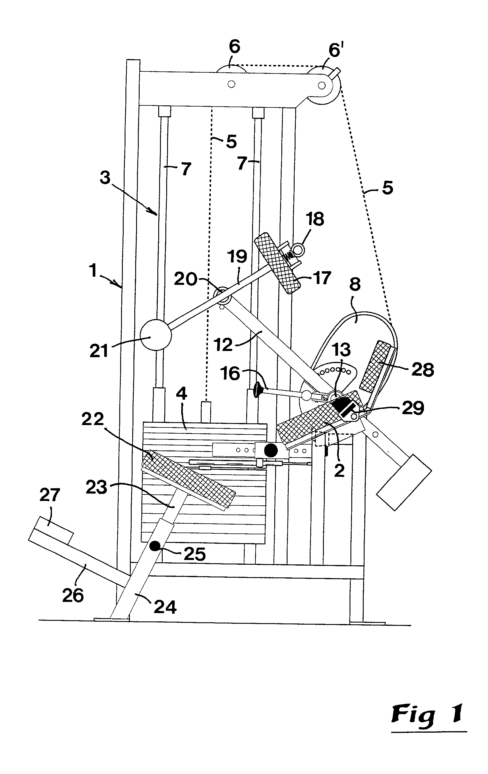 Machine for muscular training