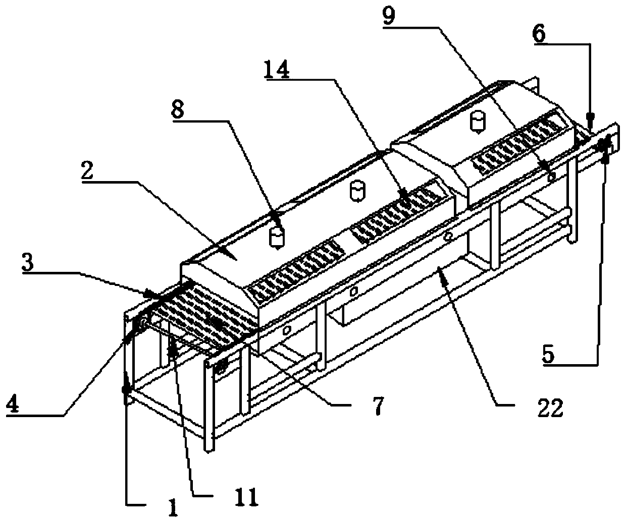 Lonicera japonica water-removing and drying integrated processing device and lonicera japonica processing method