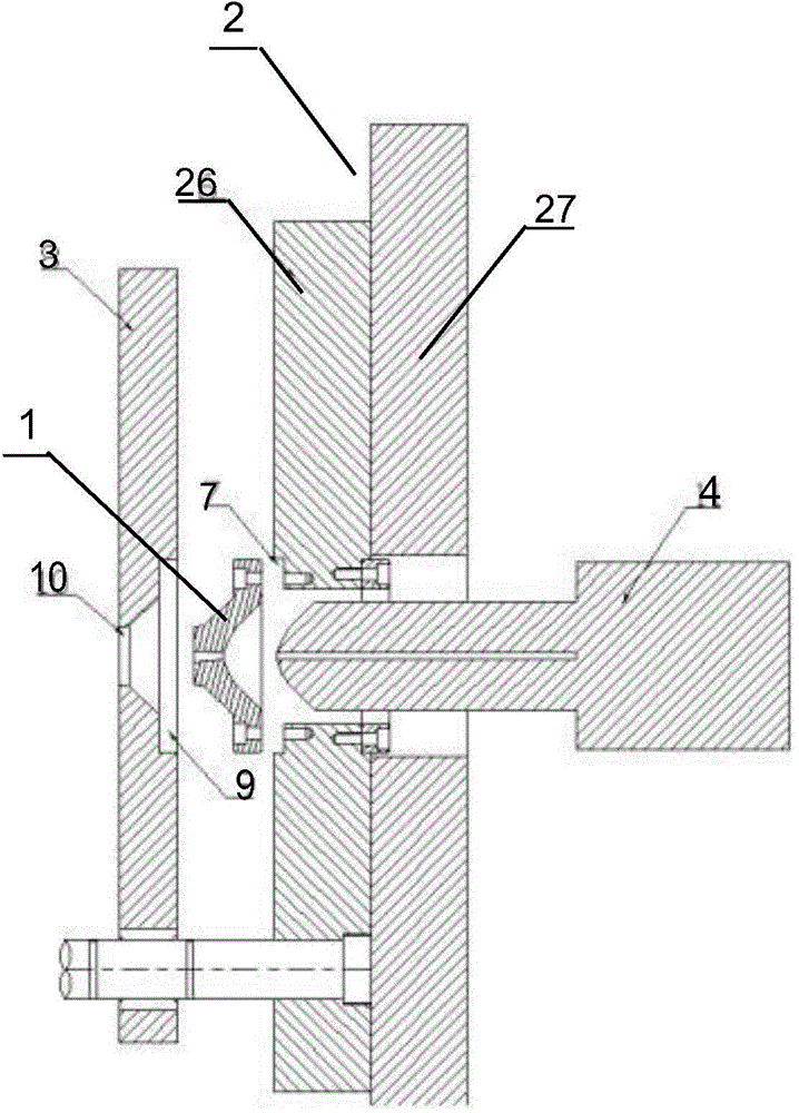 Point-type plastic filling device of injection mold