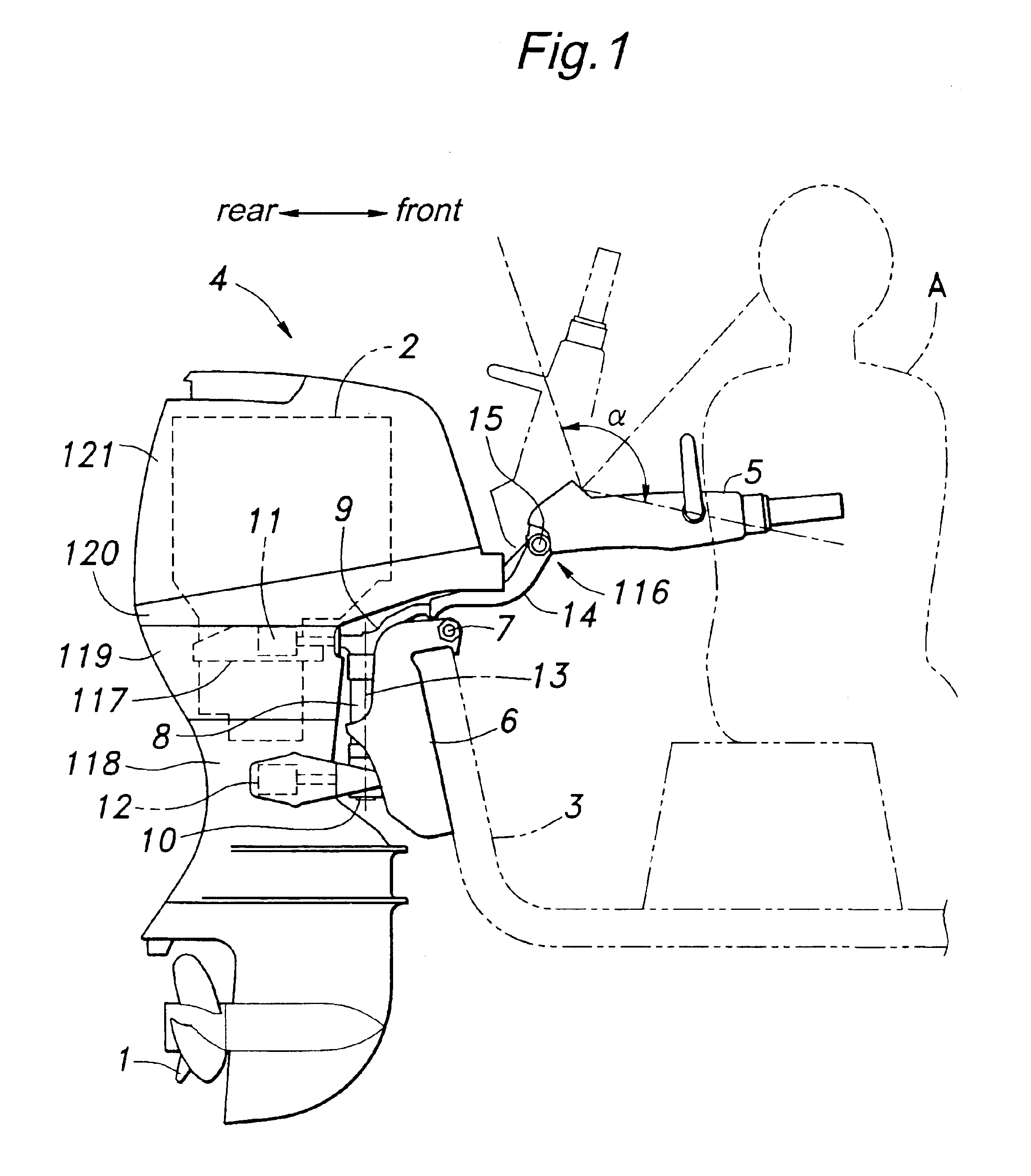 Outboard motor and tiller handle thereof