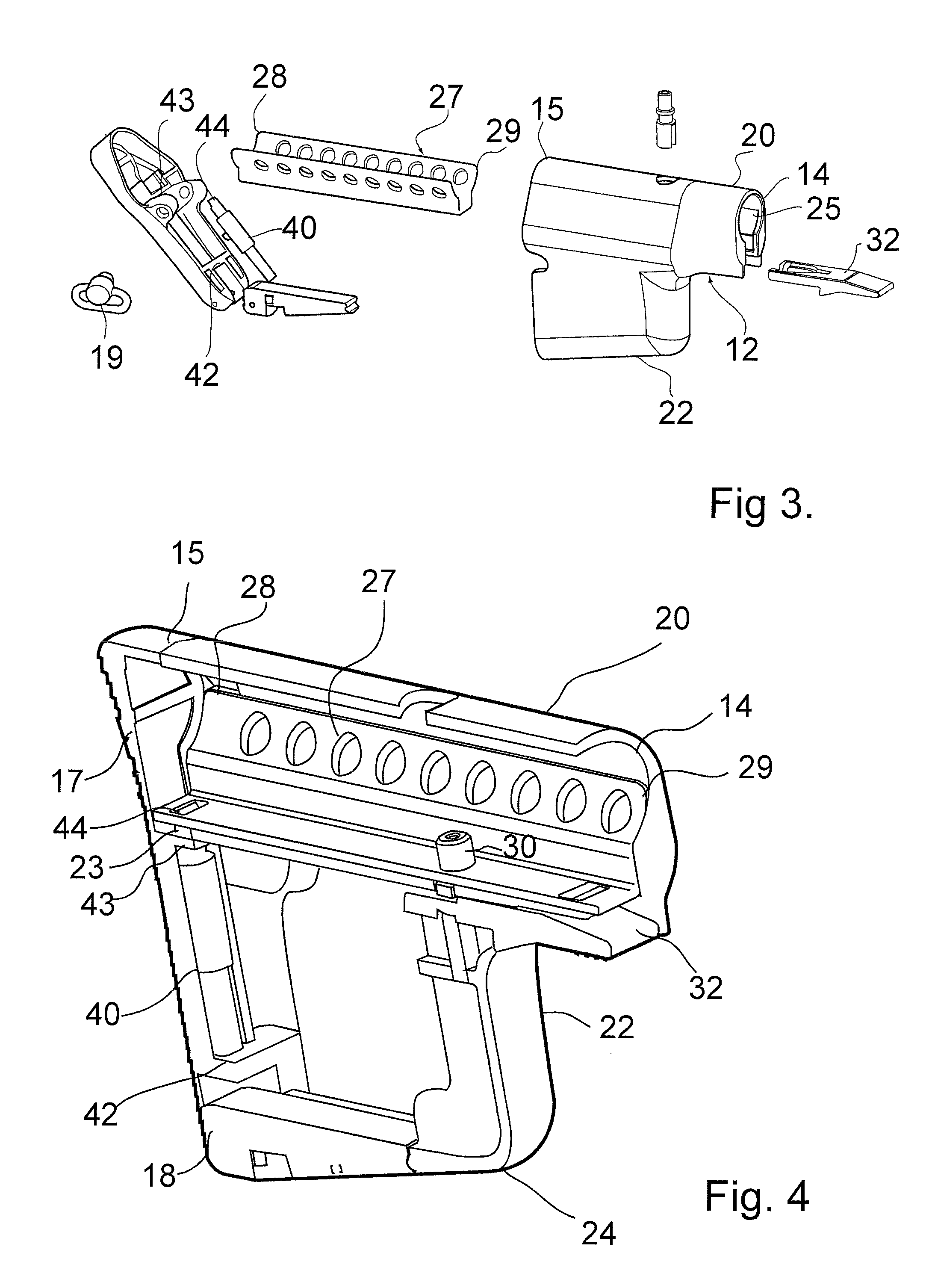 Reinforced extendable butt stock