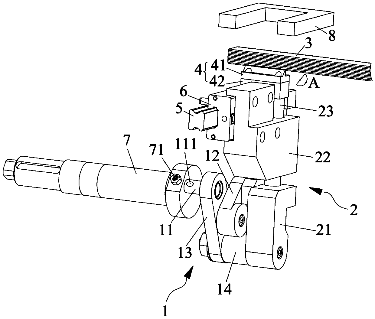 Flat tube discharging device