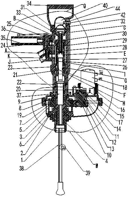 Closed type hydraulic rock drilling machine