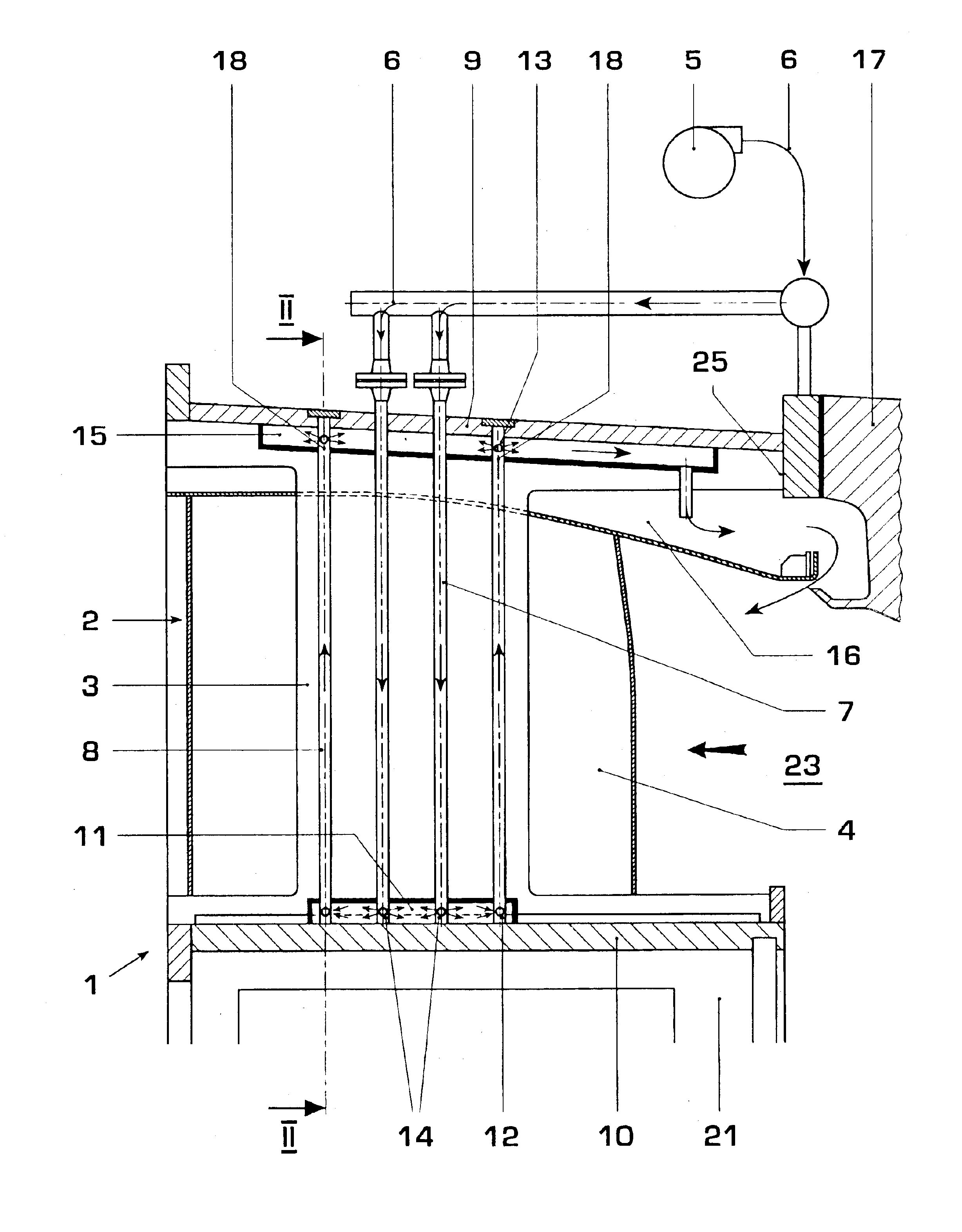 Exhaust gas housing of a thermal engine