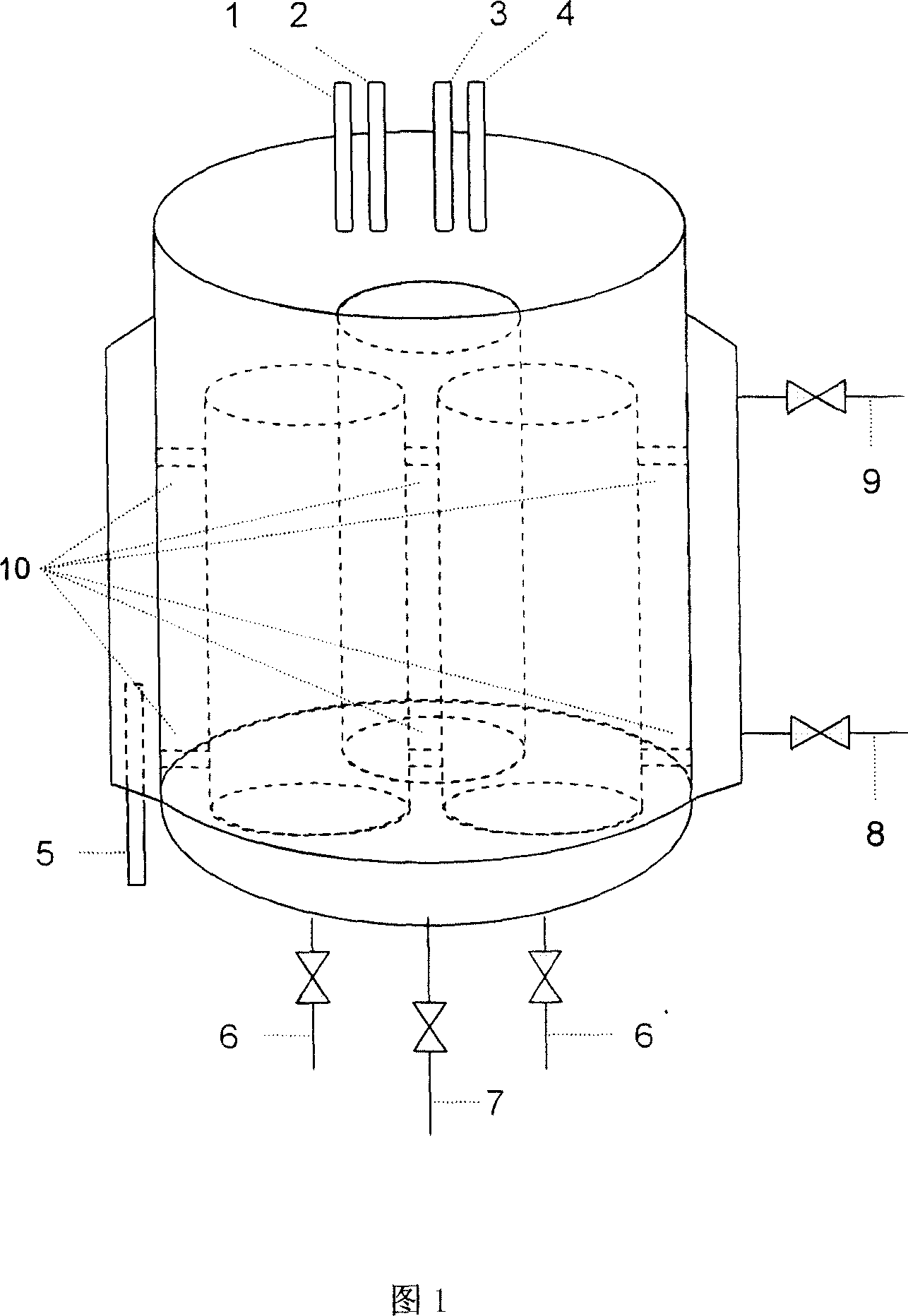 Multiple guide shell gas circulating bioreactor bacteria ore leaching and ore leaching bacteria culture