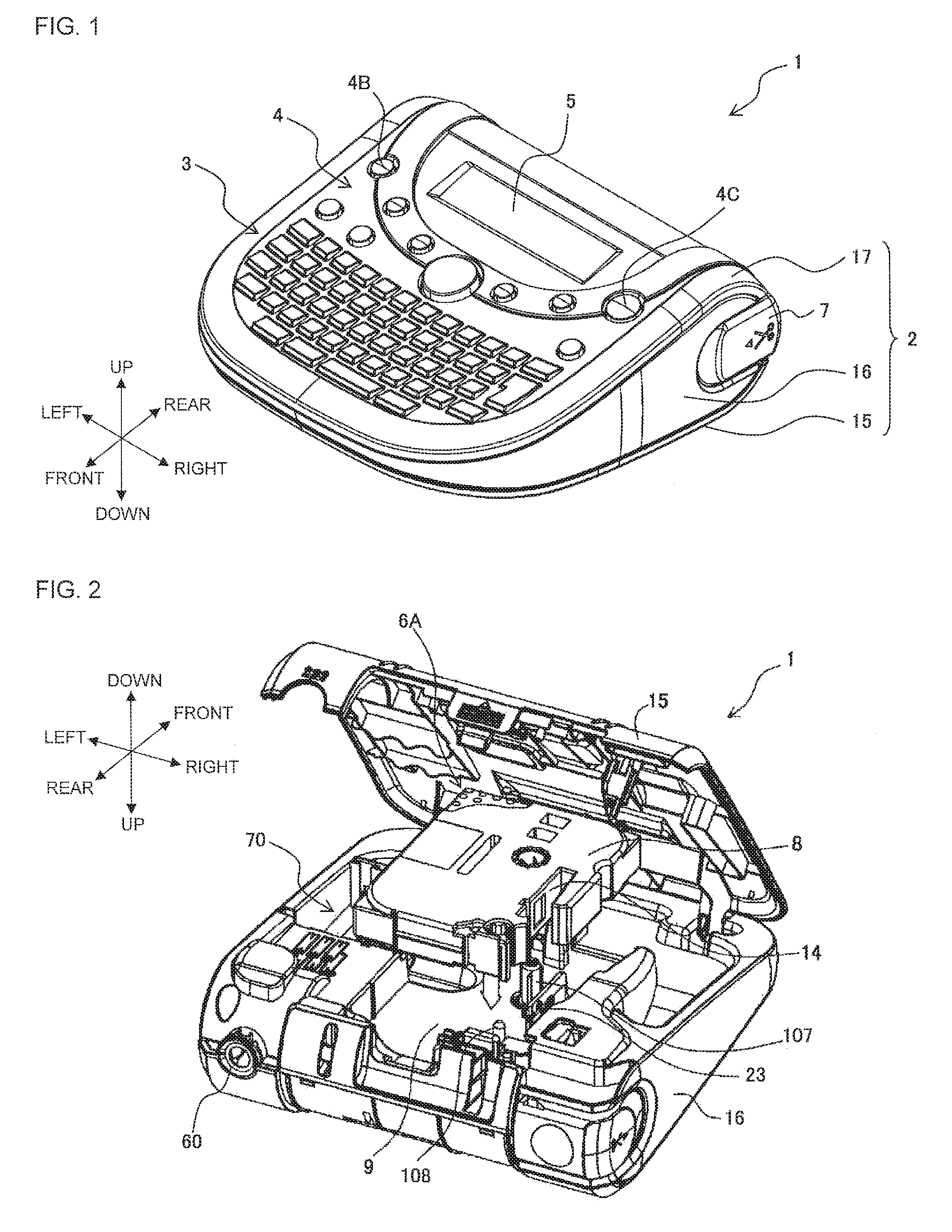 Tape printer and recording medium configured to reduce print object size when specified size is impossible to print