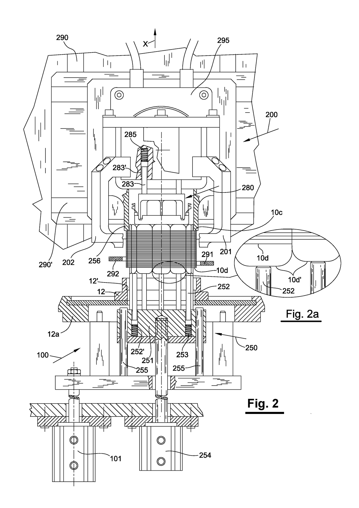 Apparatus for producing wound stators of dynamo electric machines formed from assembly of pole segments