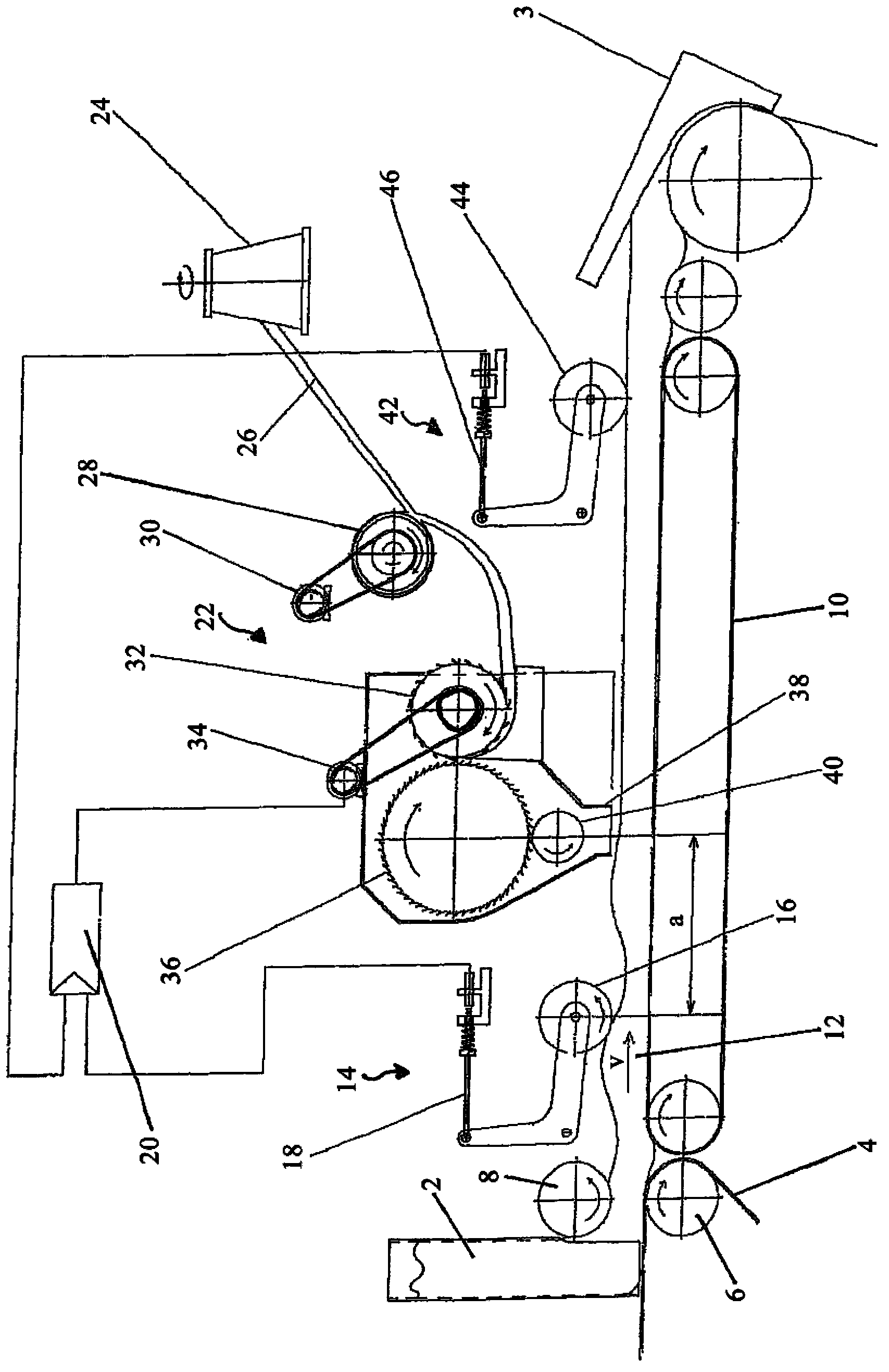 Supply device for delivering individualized separating fibres or fibre bundles to transport device