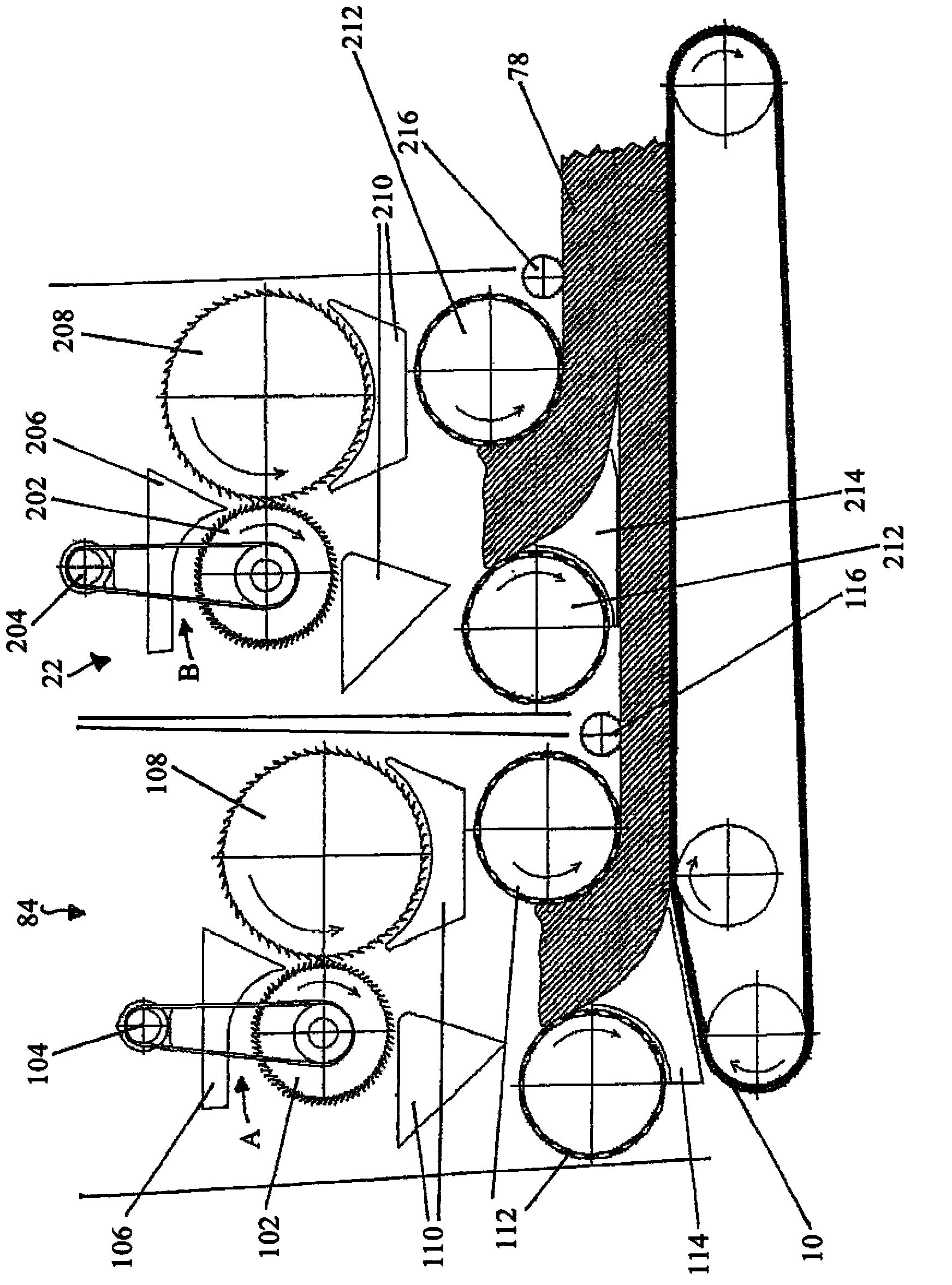 Supply device for delivering individualized separating fibres or fibre bundles to transport device