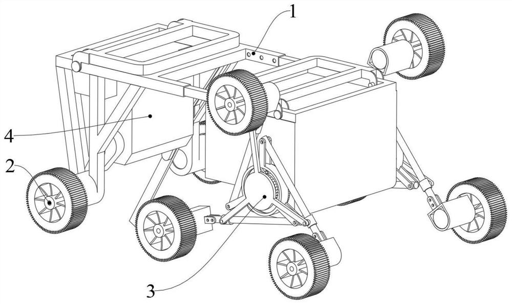 A stair-climbing logistics vehicle with the ability to lift the tail end and a stair-climbing method thereof