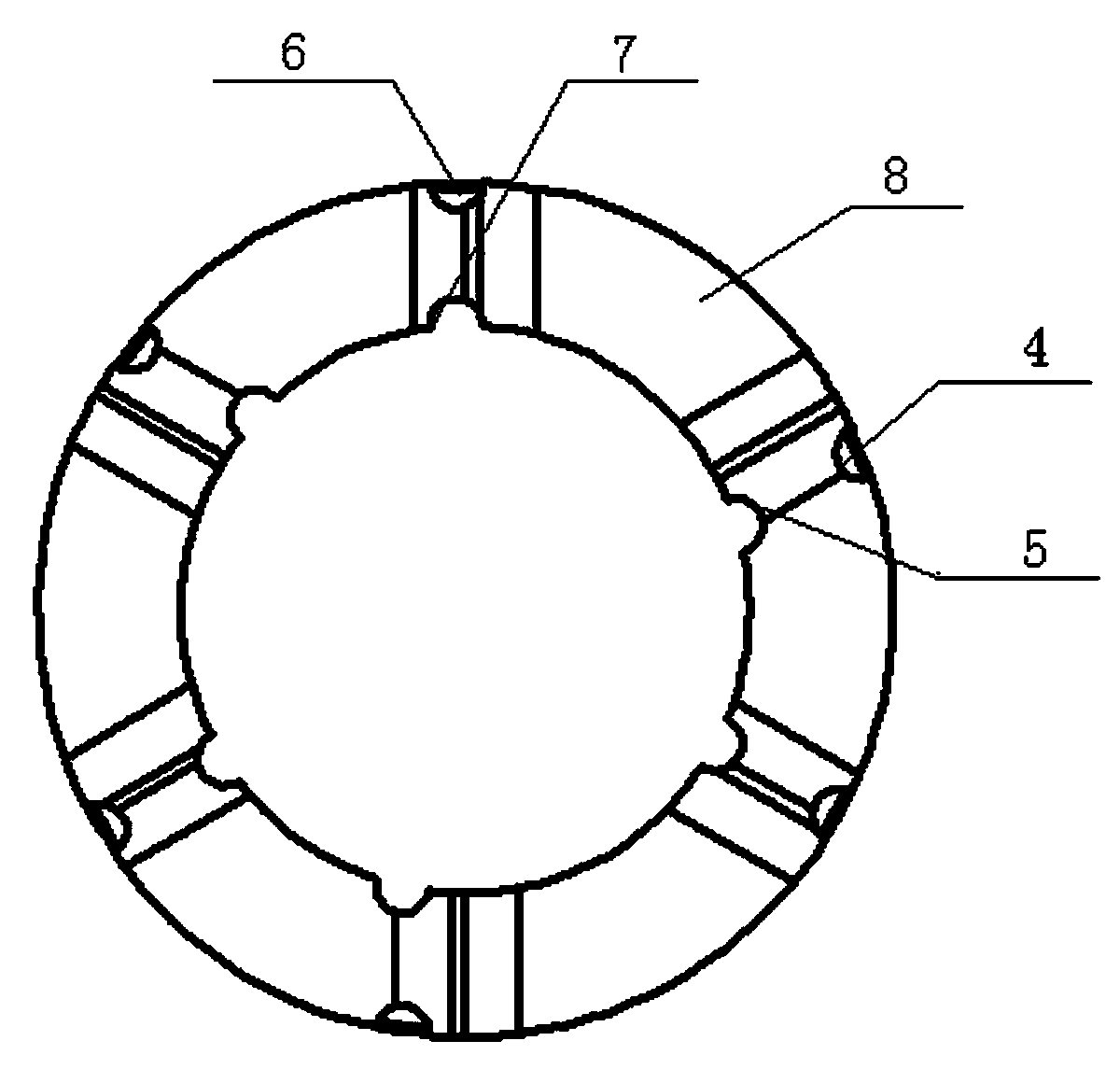 Half-funnel-type nozzle double-layer water channel diamond-impregnated bit