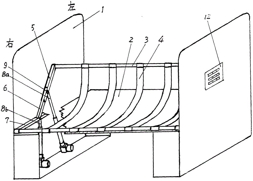 Bendable strut stretcher type program-controlled nursing bed