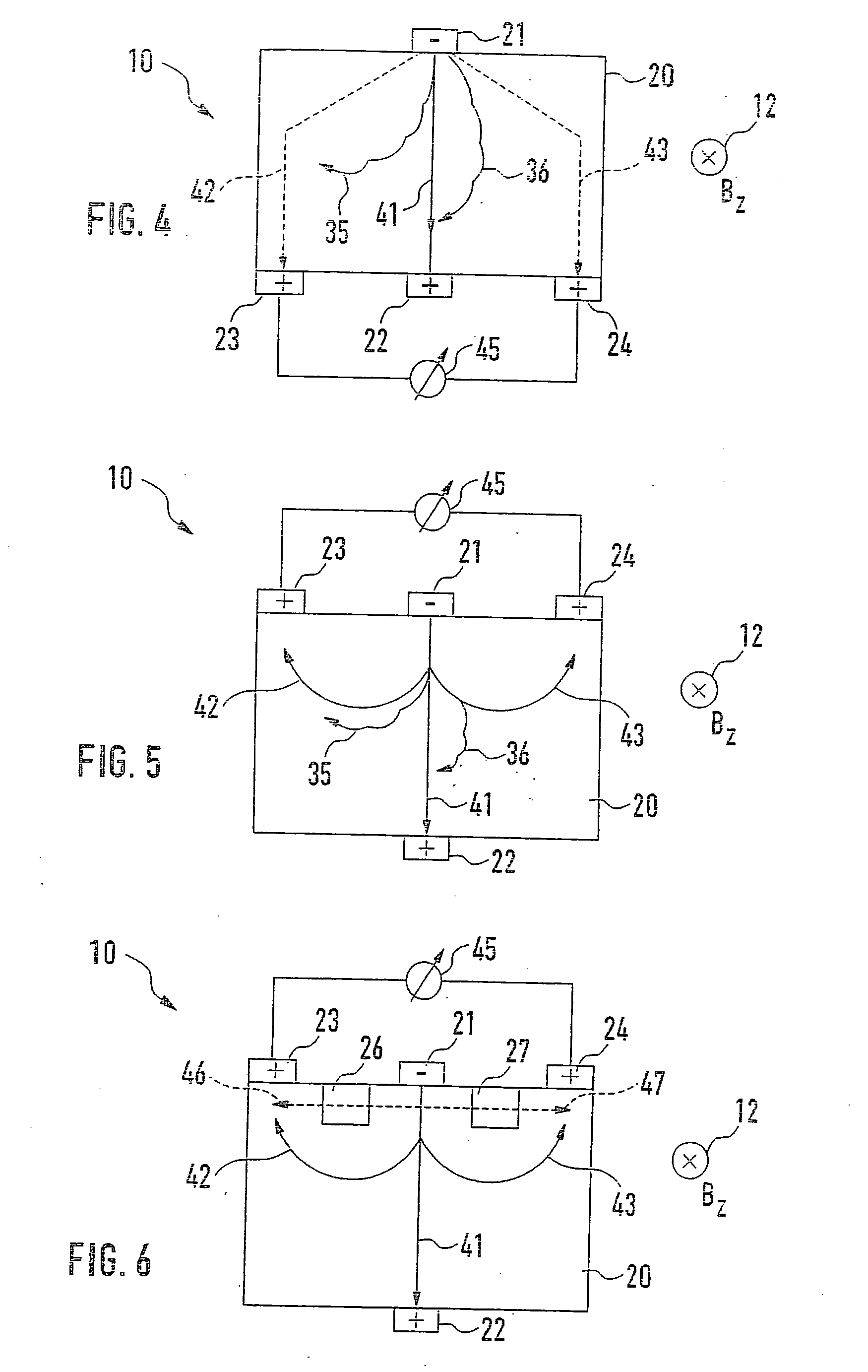 Device for measuring a b-component of a magnetic field, a magnetic field sensor and an ammeter